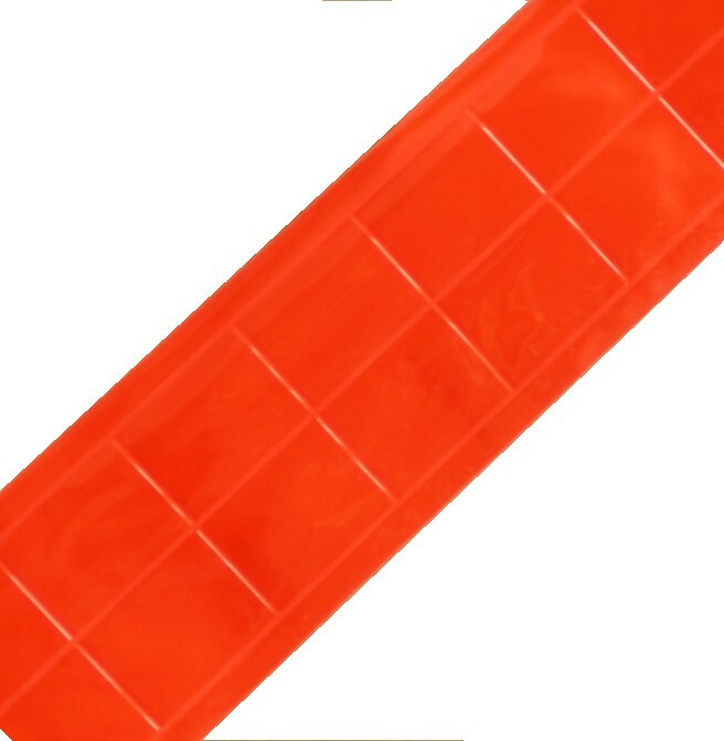 Red gloss REFLECTIVE TAPE PVC sew on material 3'x2"