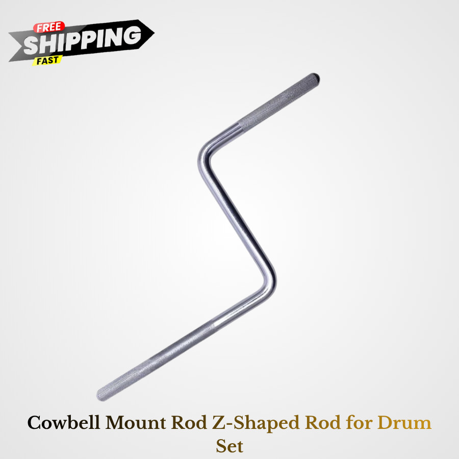 Percussion Cowbell Mount Rod Z-Shaped Rod for Drum Set Per