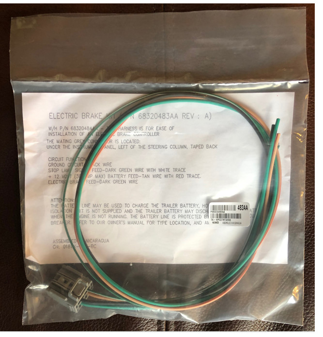 15-19 Jeep Grand Cherokee Electric Brake Wiring Kit Harness 68320483AA REV:A OEM