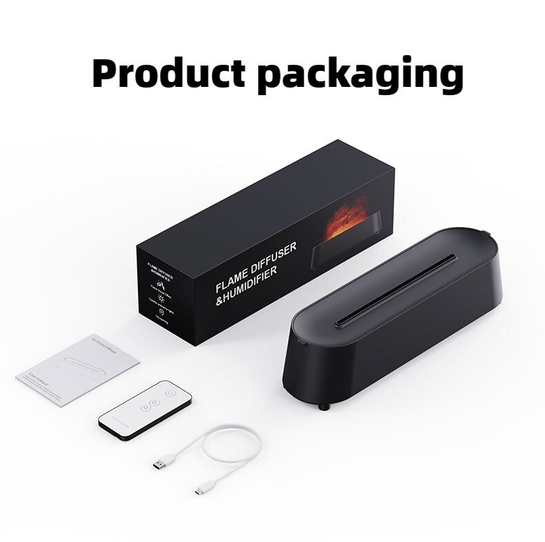 180/250ml Colorful Flame Essential Oil Diffuser w/Remote Control USB Black/White