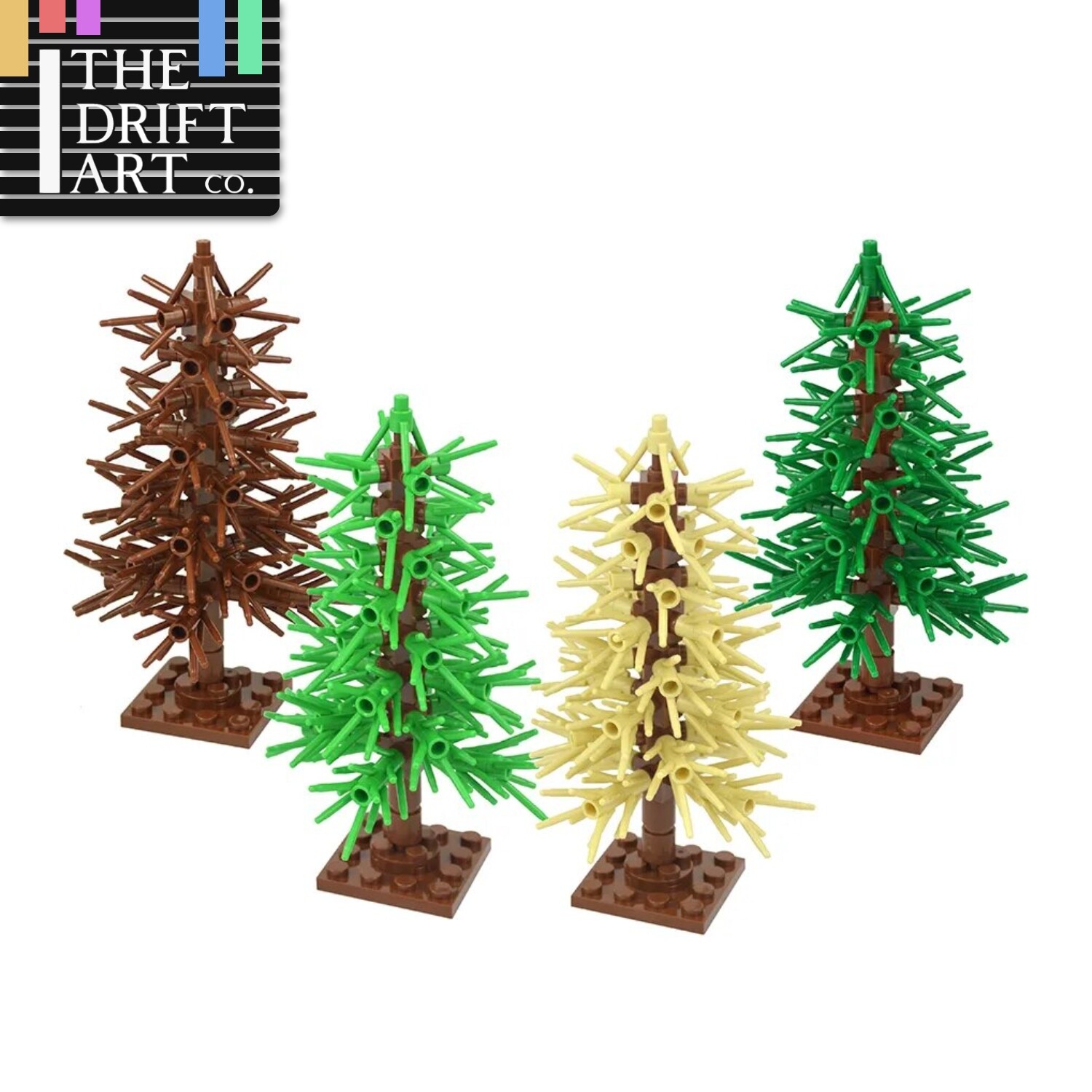 Pine Tree Branch Bush Green Grass Parts for Lego Sets Building Blocks Sets DIY