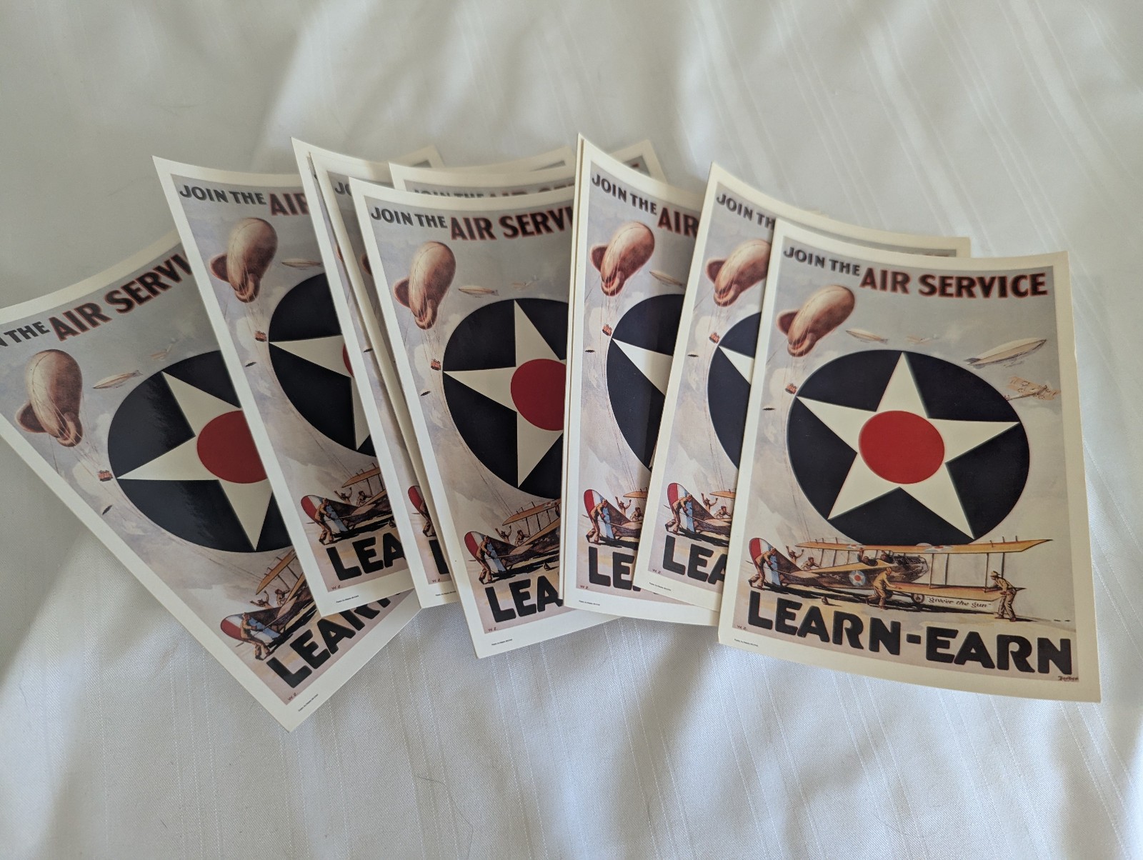 WWII Join the Air Service Learn - Earn recruitment lot of 10 postcards unused