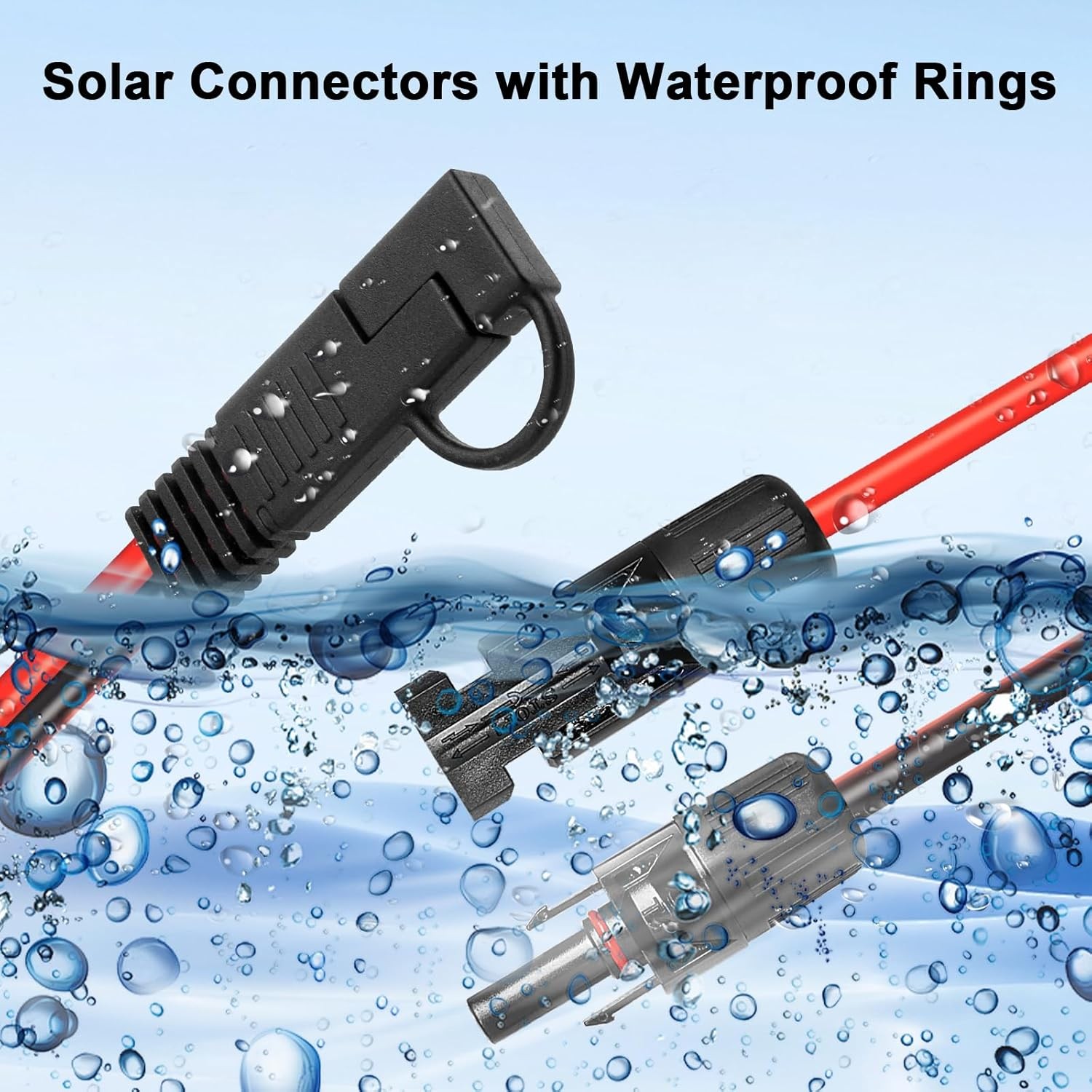 10AWG SAE to Solar Panel Connector Cable 10FT, Heavy-Duty Tinned Copper, 10 FT