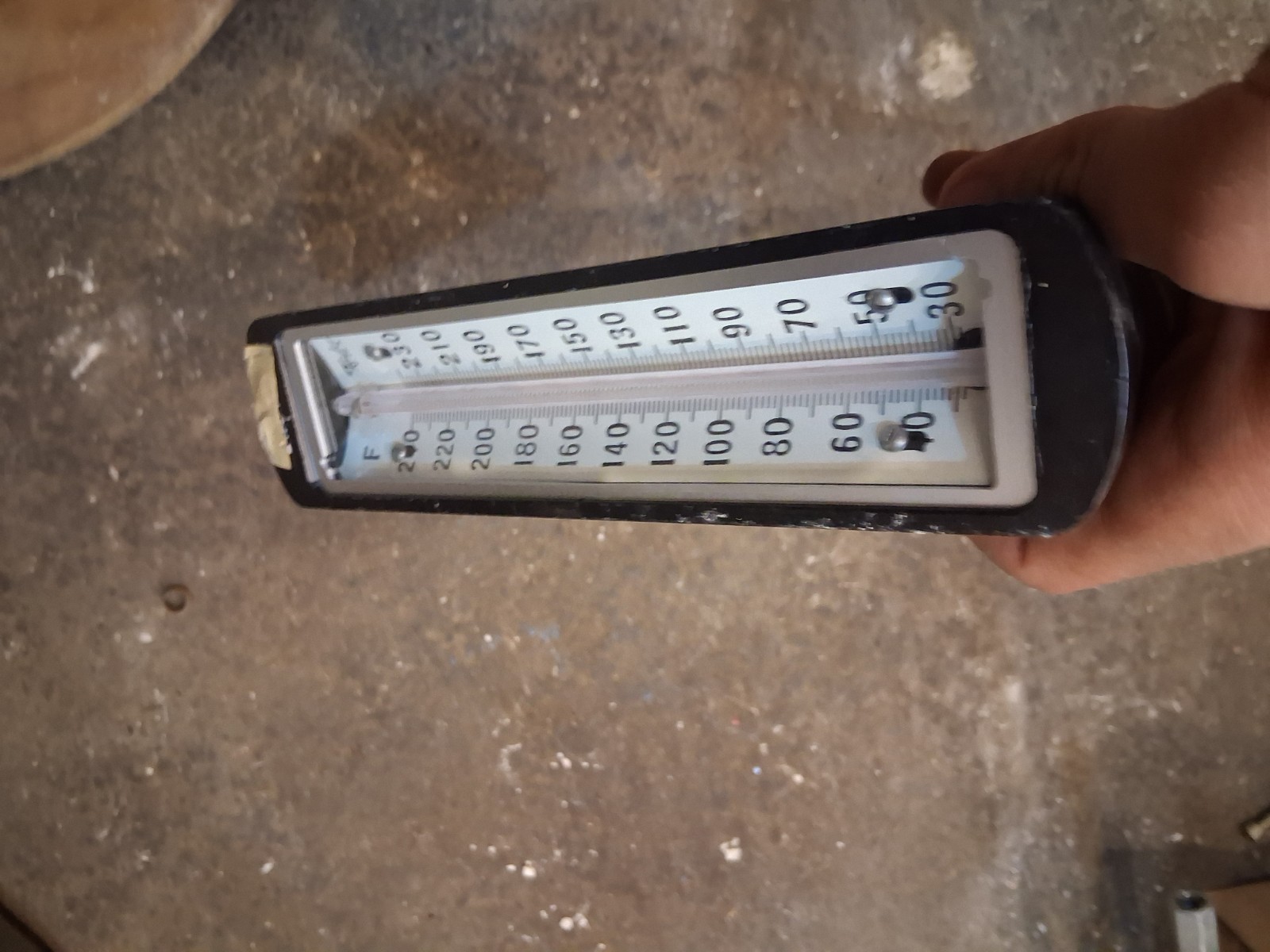 Industrial V-Line Machine Glass Thermometer,