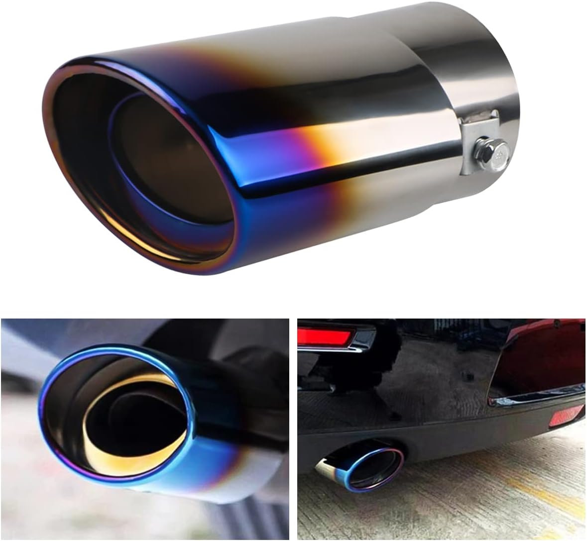 Stainless Steel Car Exhaust Tip, 2.5" to 3.3" Universal Car Exhaust Pipe Modific