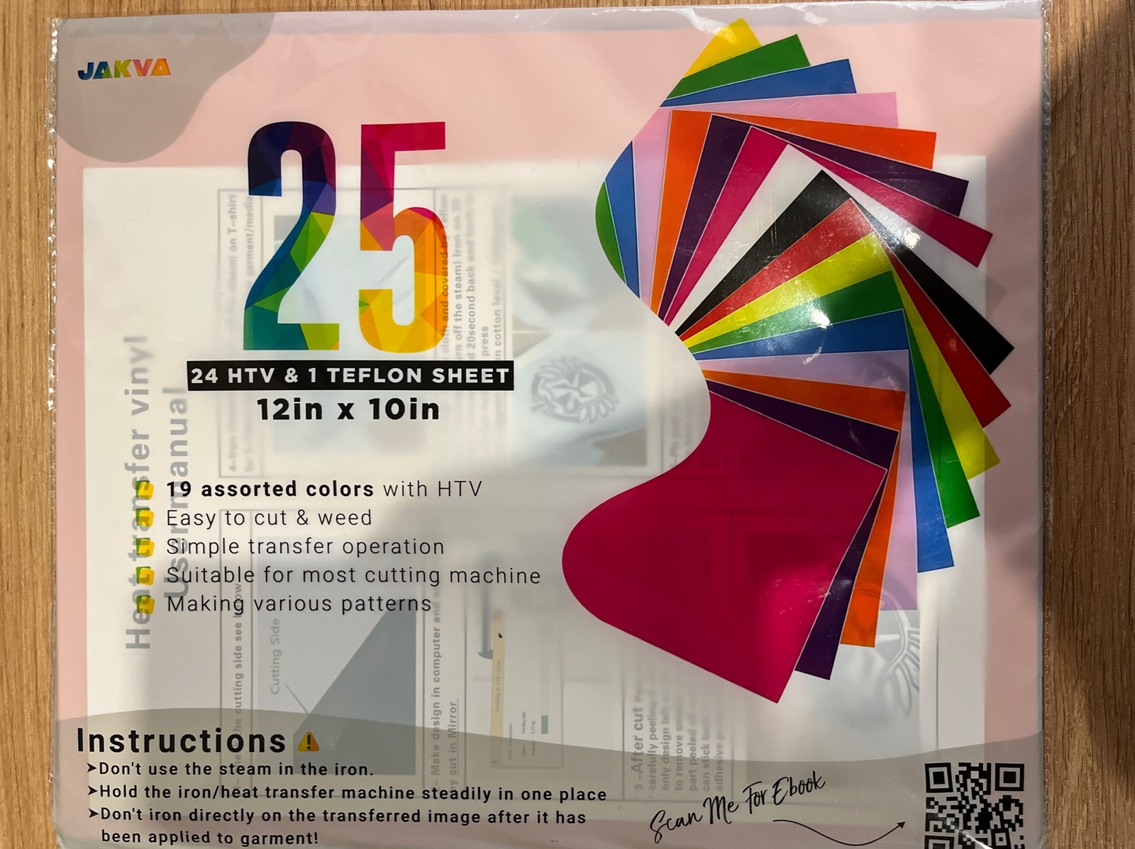 24 HTV & 1 Teflon Sheet  Heat Transfer Vinyl Sheets Bundle 12"x10" Assorted NEW