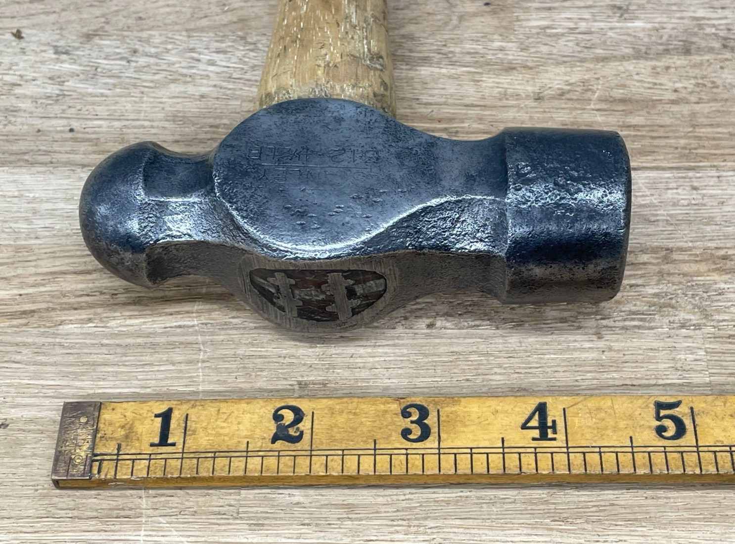 Vintage STANLEY 1-1/2lb Ball Pein Hammer Engineer Blacksmith Tool