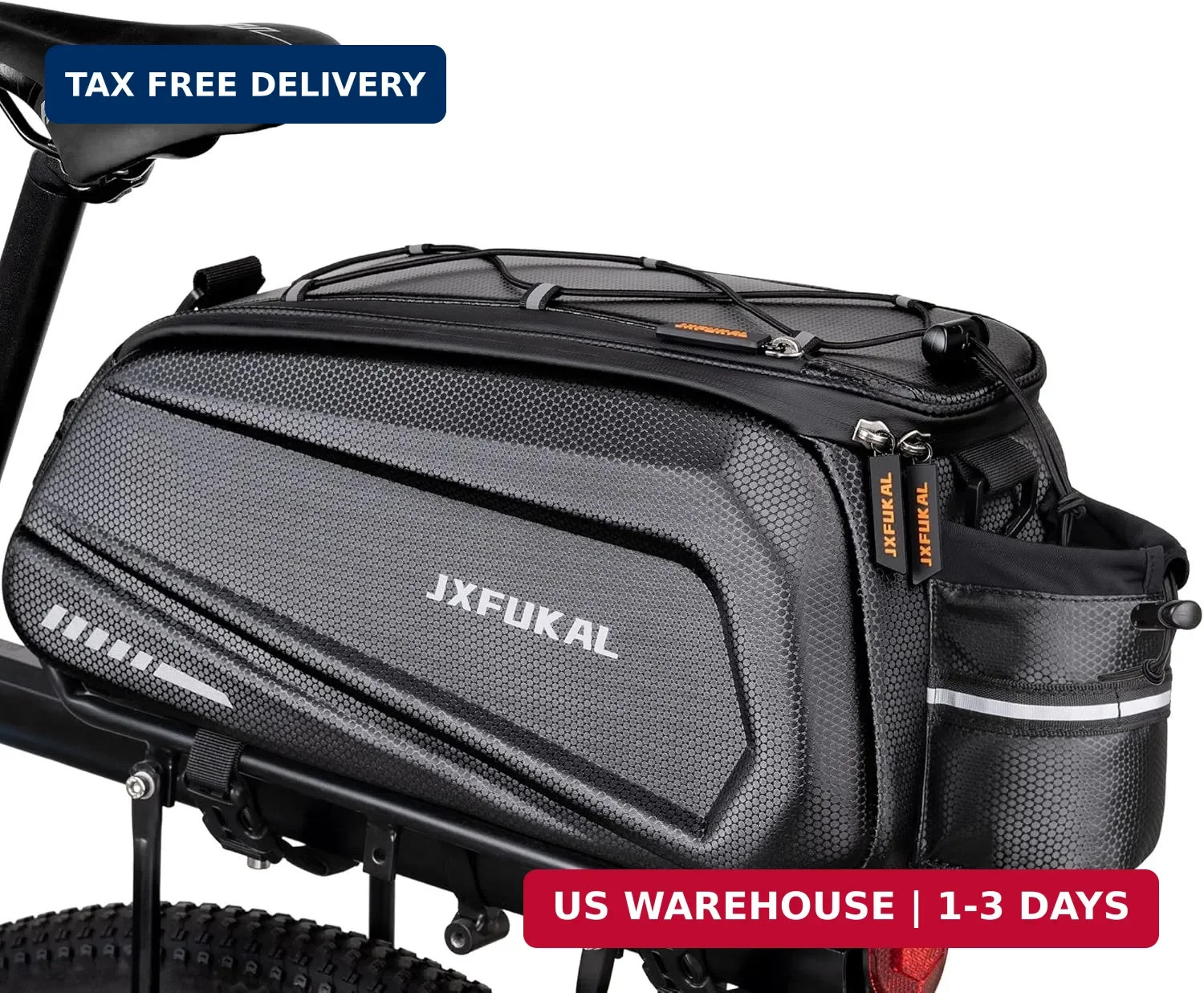 JXFUKAL Bike Bags for Bicycle Rear rack - 9.5L/17L/40L Hard Shell Waterproof Bik
