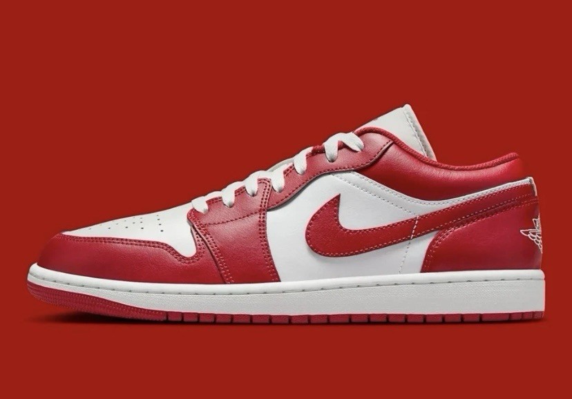 Nike Air Jordan 1 Low Shoes Summit White Varsity Red 553558-166 Men's Sizes NEW