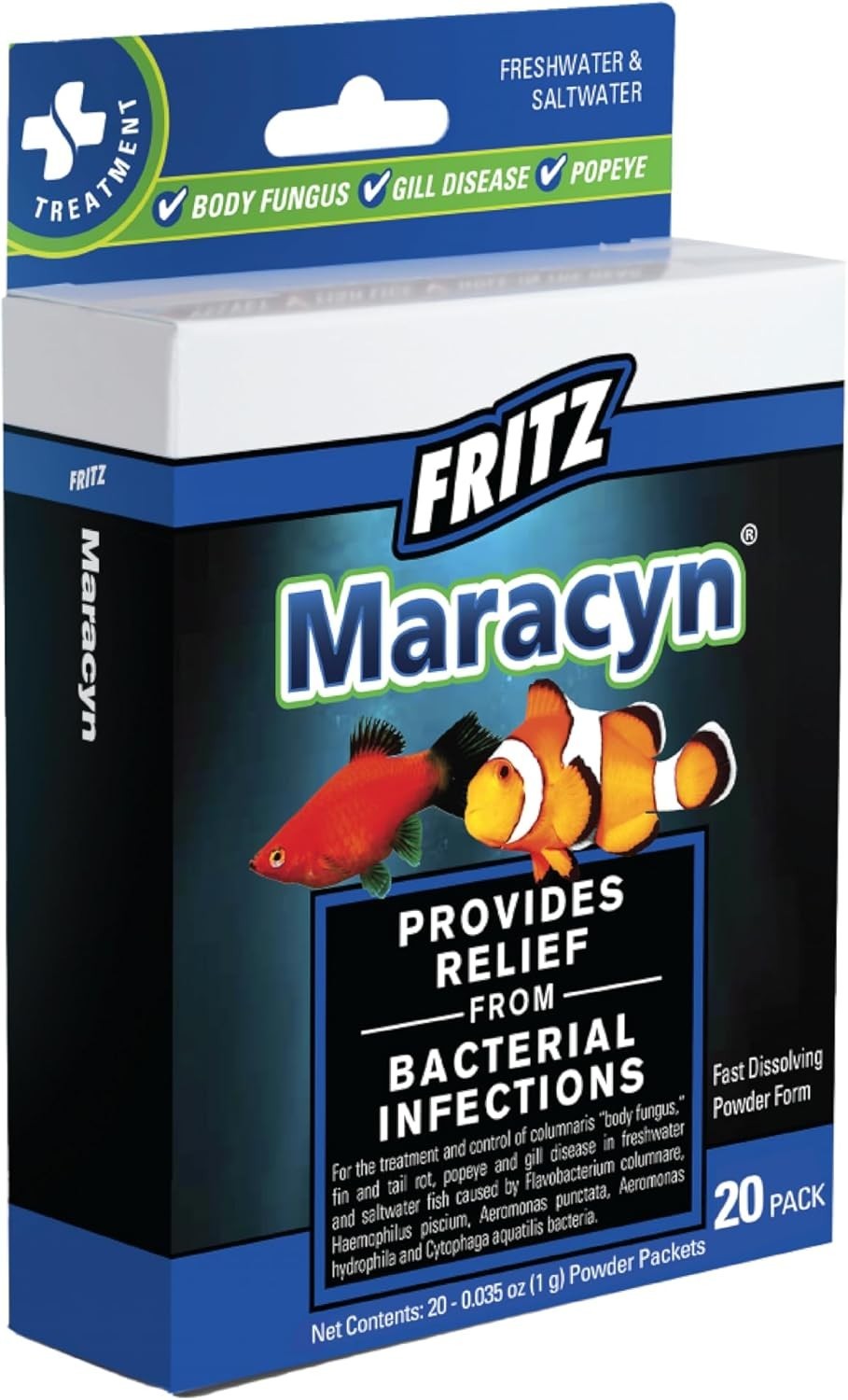Fritz Maracyn Saltwater & Freshwater gram-Positive Relief from Bacterial gil