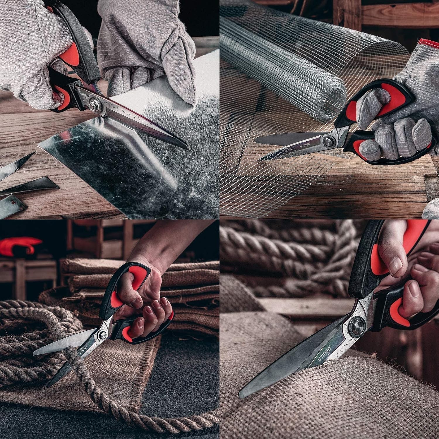 10" Multipurpose Heavy Duty Scissors, Titanium Coating Forged Stainless Stee...
