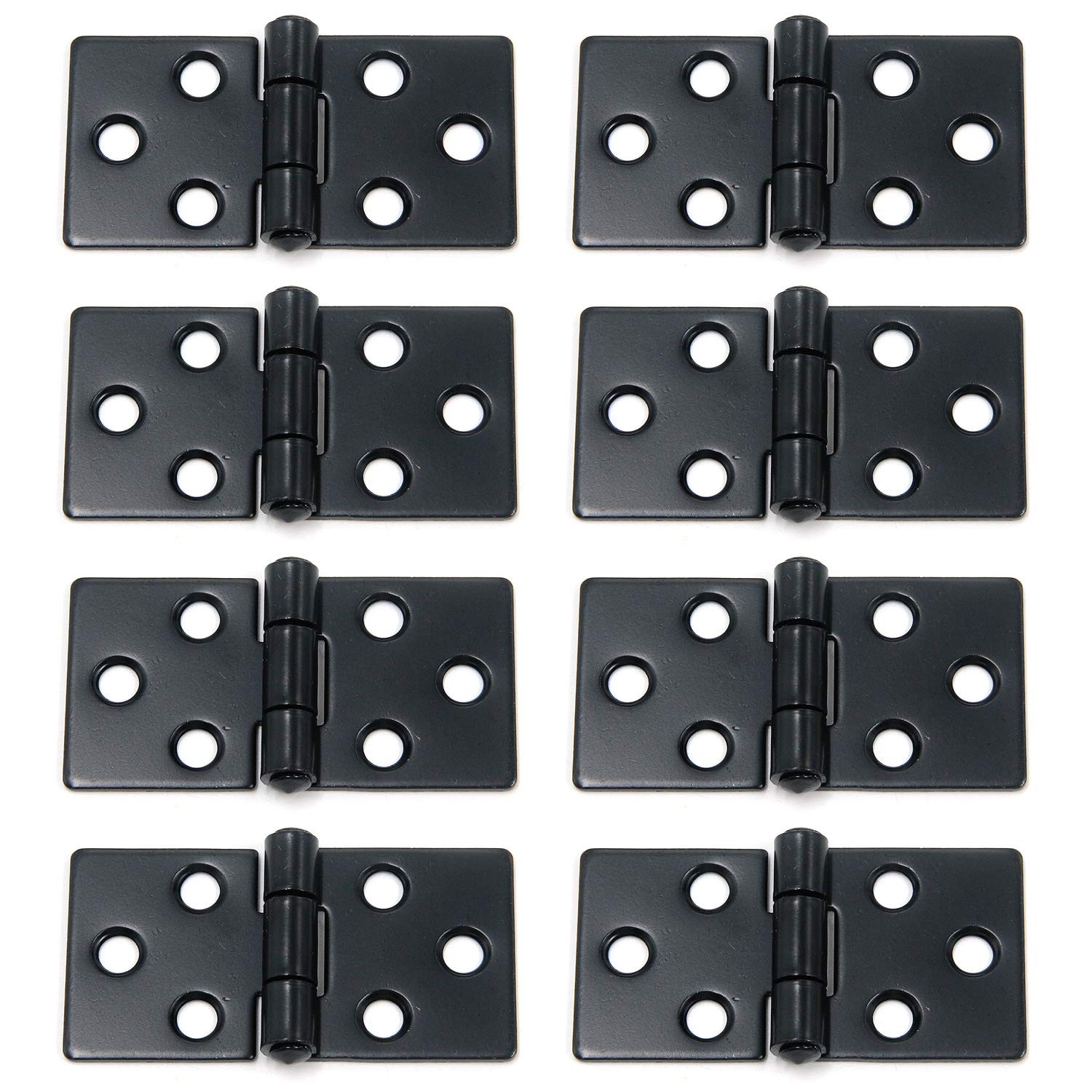 8 Pack 3x1.5 inch Iron Door Butt Hinge Black Square Corner Cabinet Hinges