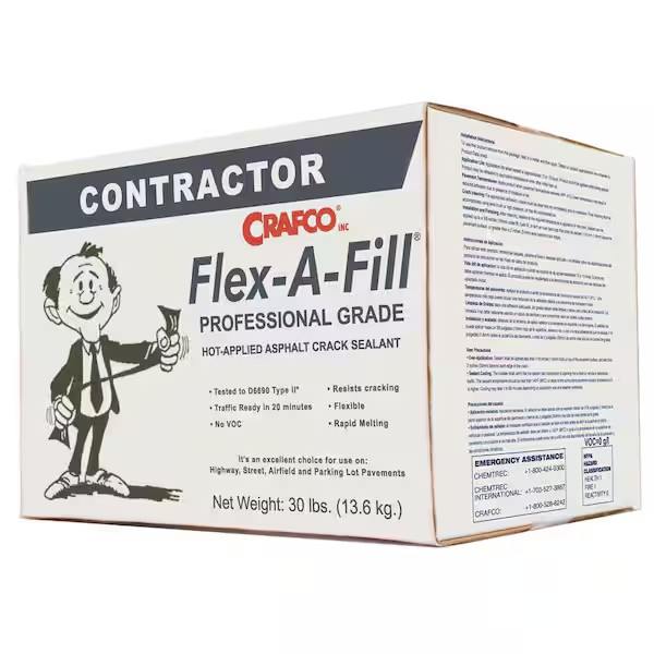 Black Pavement Crack Repair Filler Sealant 30 LB. Sealer Hot Poured Asphalt