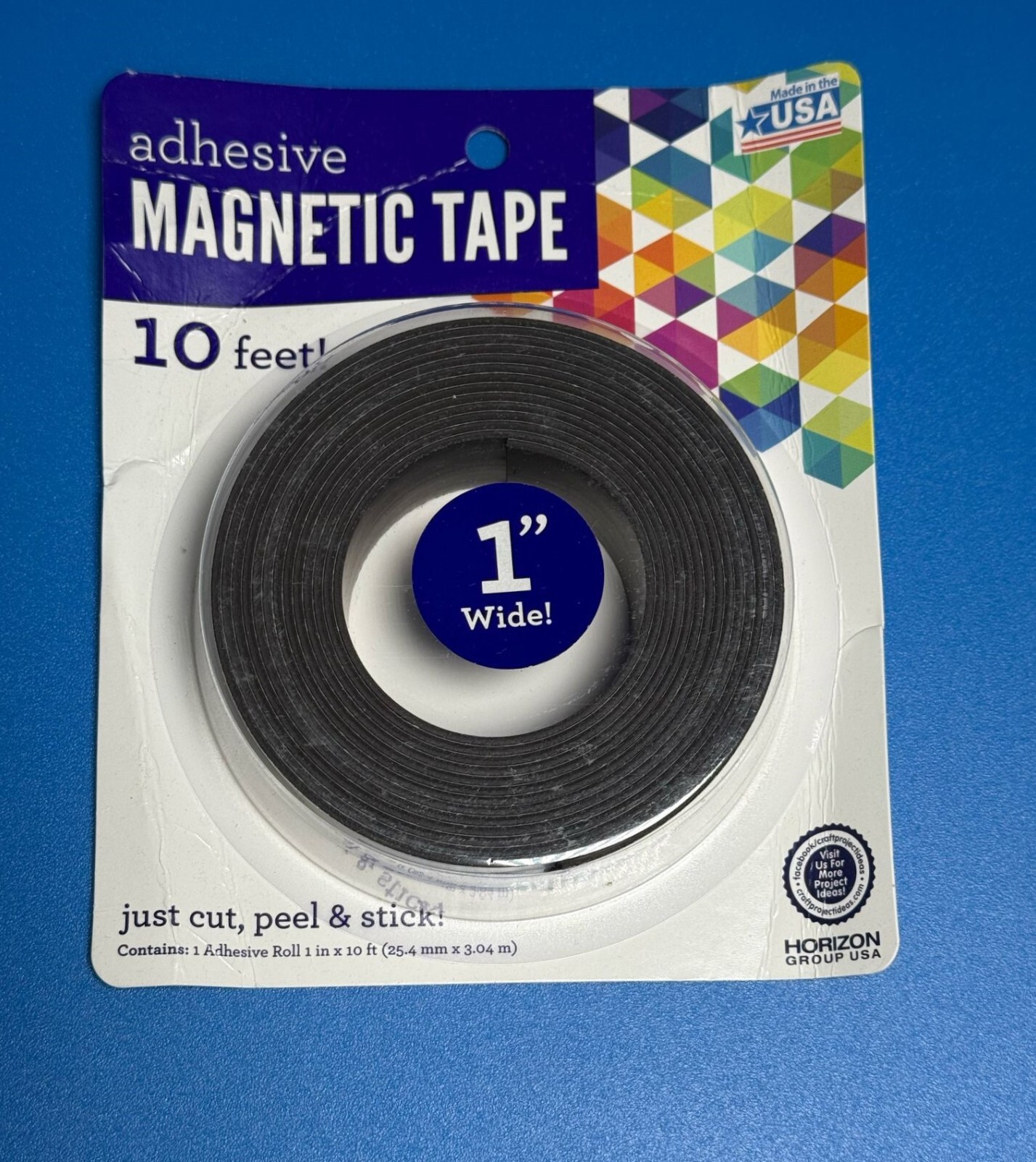 3-Pack 1" x 10 ft Adhesive Magnetic Tape Roll Peel & Stick Horizon Group USA