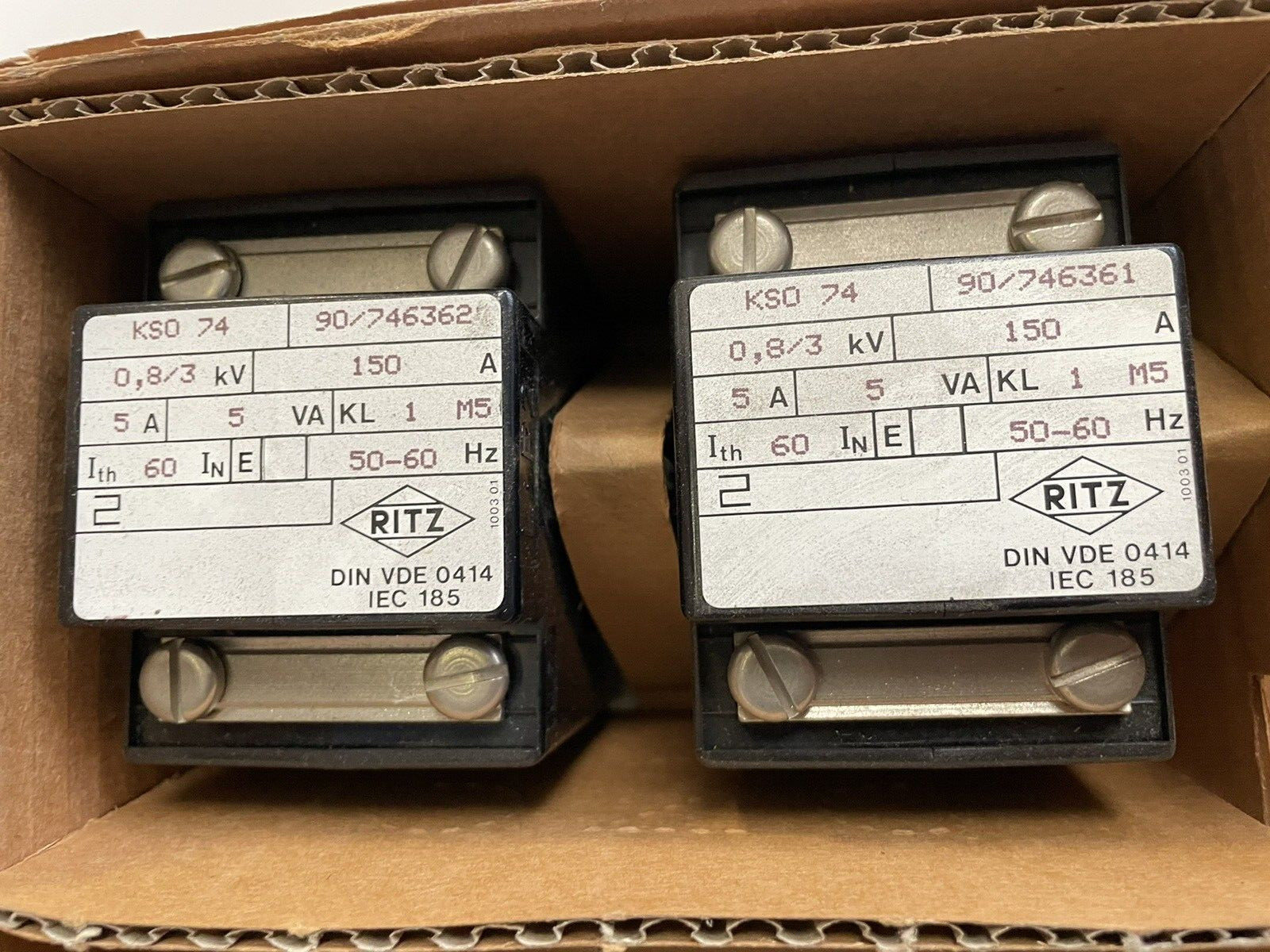 2 x Ritz current transformer KSO 74 150 A NEW original packaging