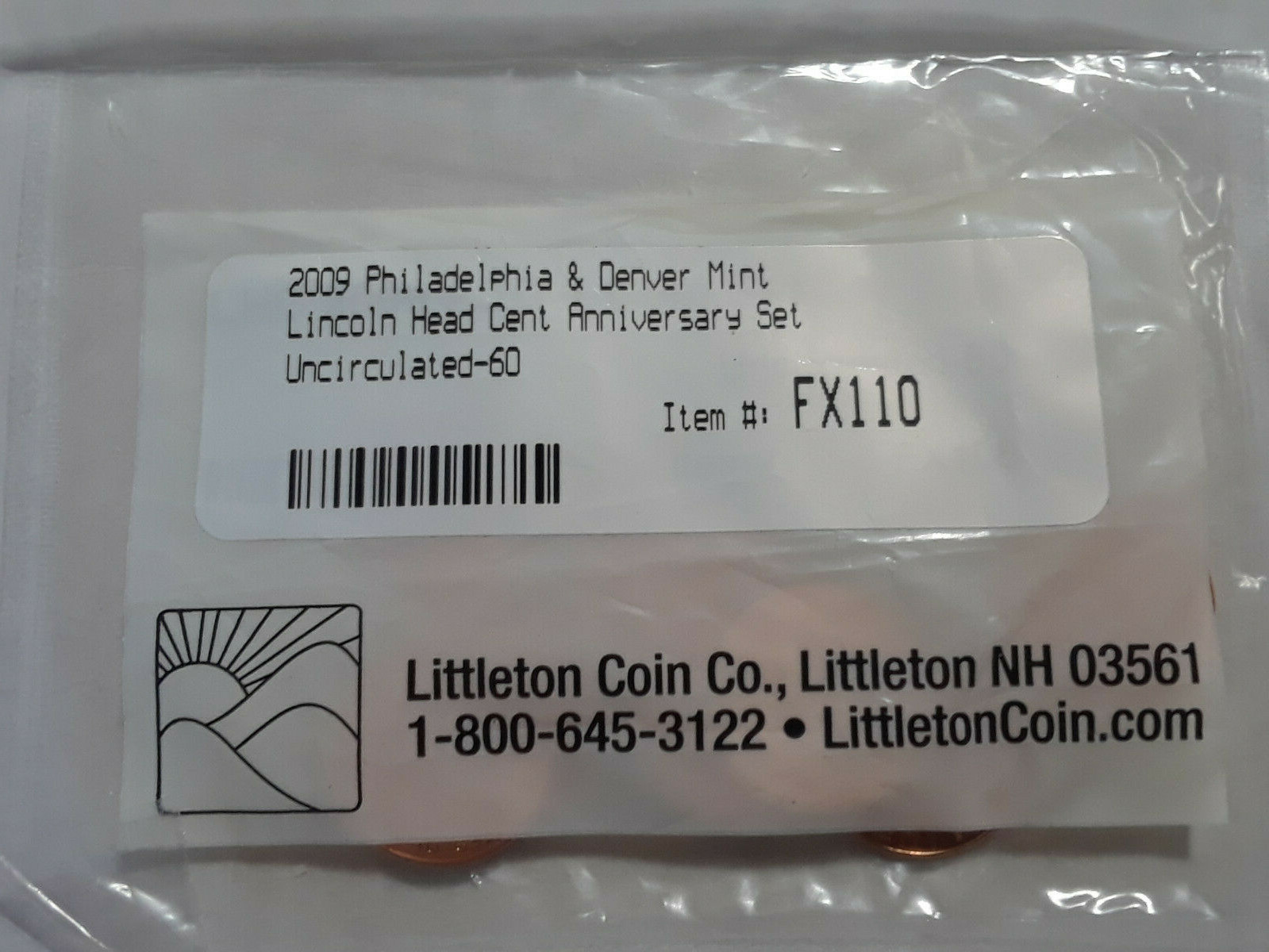 2009 Lincoln Head Cent Anniversary Set P and D Uncirculated-60 Littleton  A81