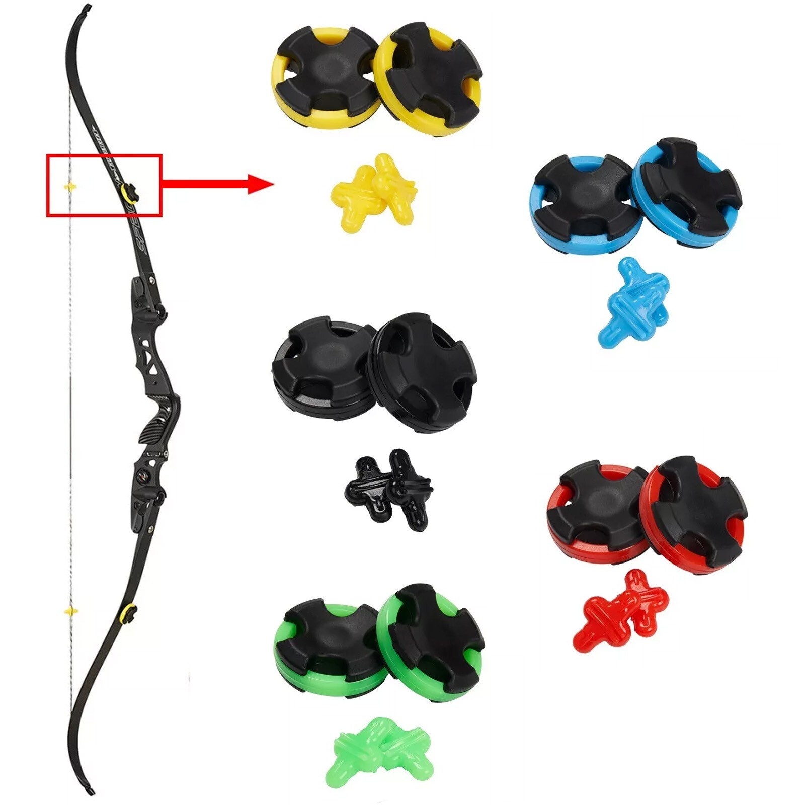 1 Set Archery Recurve Bow Limbs Stabilizer, String Stabilizer Silencer Dampener