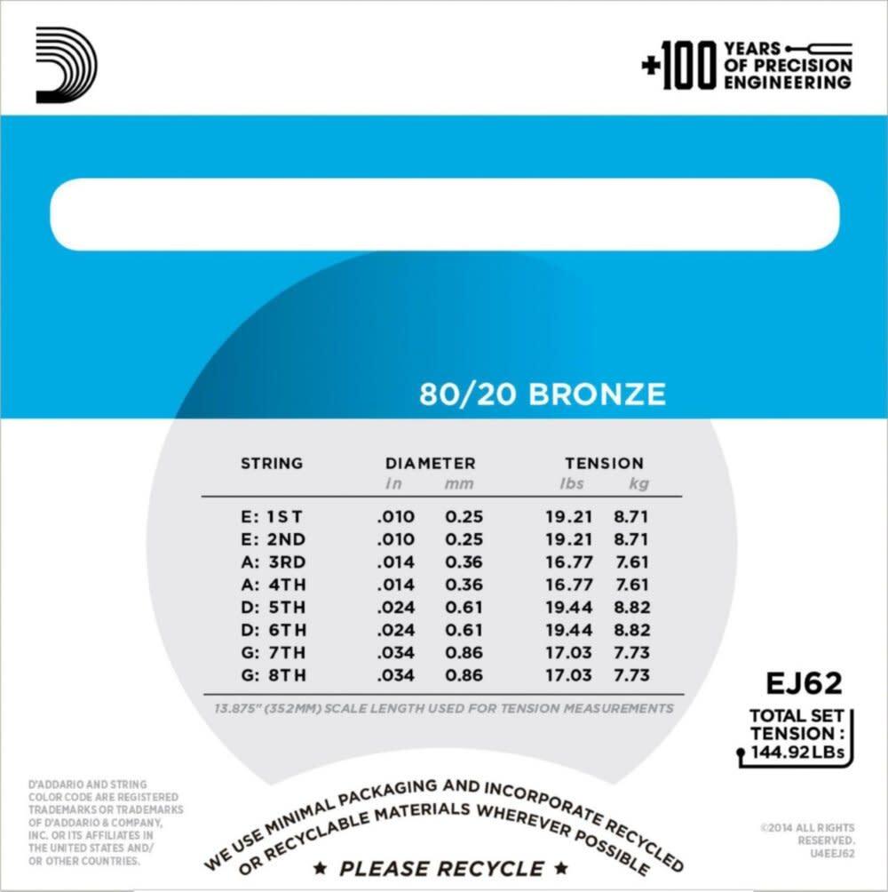D'Addario EJ62 80/20 Bronze Mandolin Strings