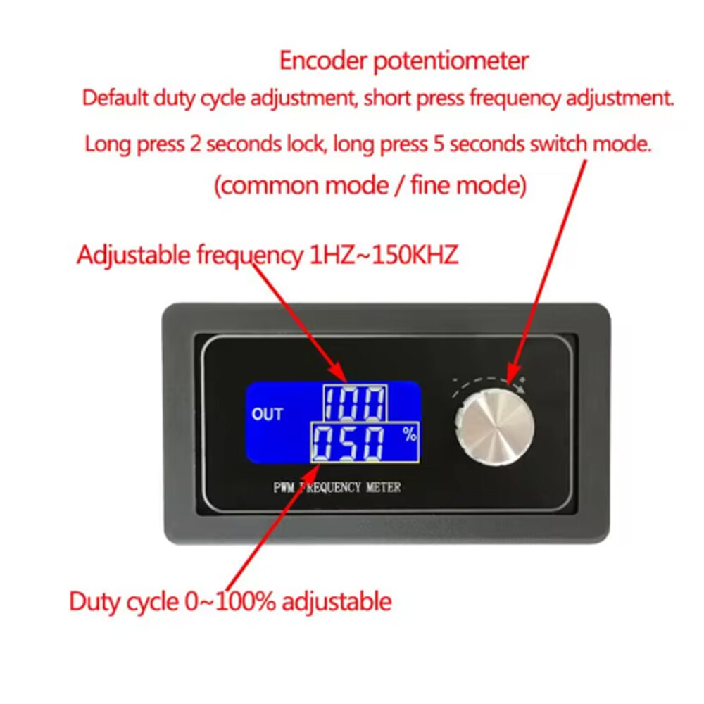 2Pcs Adjustable PWM Pulse Frequency Duty Cycle Square Wave PWM1 Signal Generator