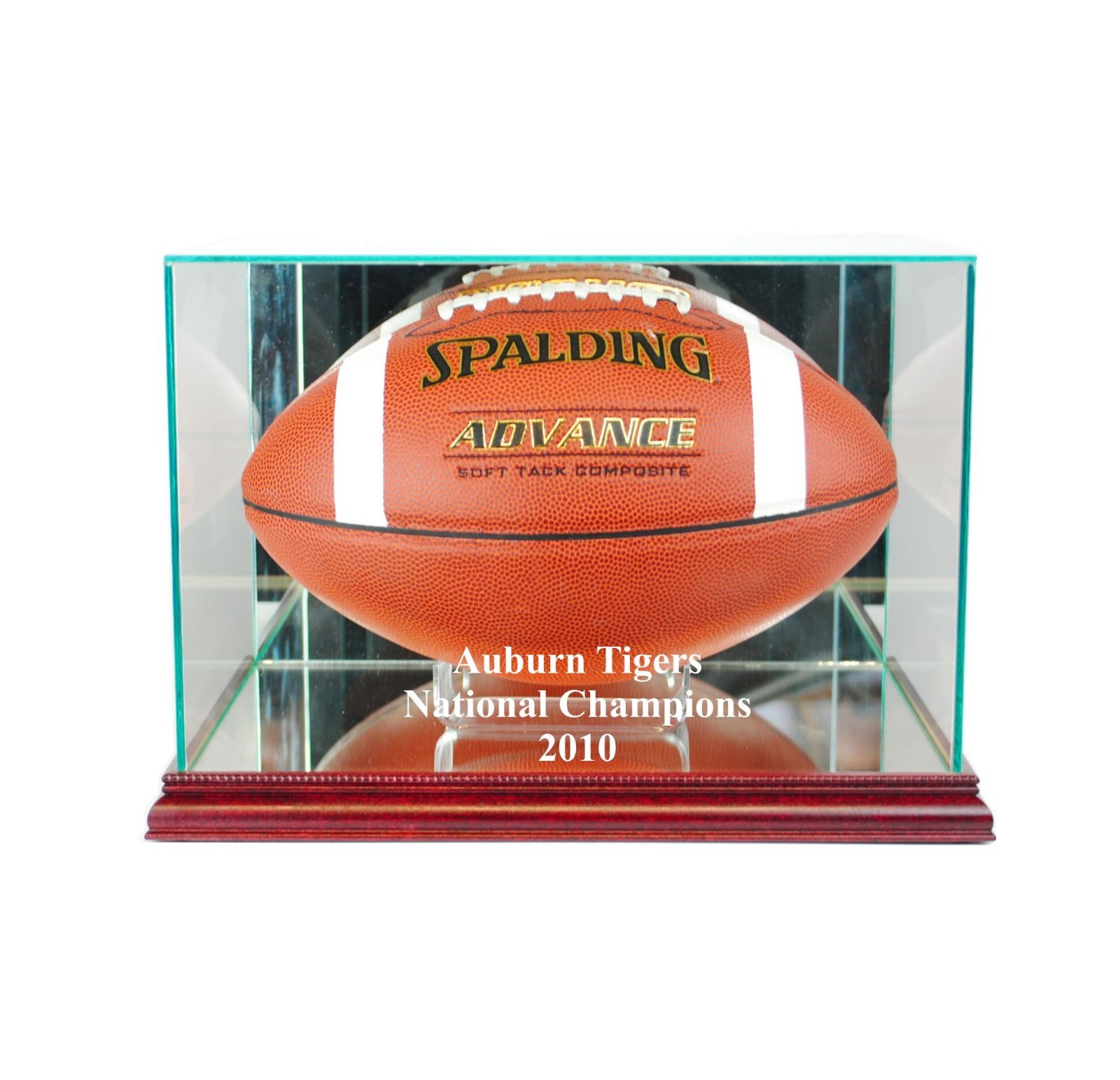 Auburn Tigers National Champion Glass Football Display Case FREE SHIPPING UV
