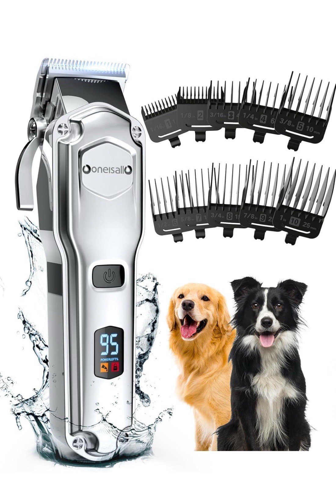 oneisall Cortapelos para perros para el aseo de abrigos A acero inoxidable