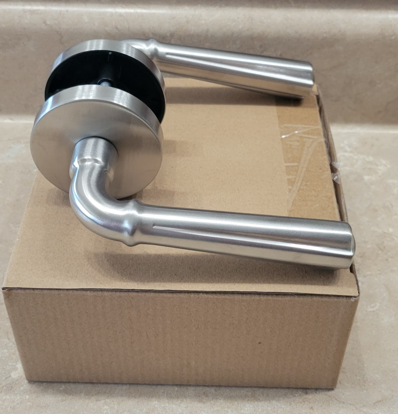 Passage Door Lever Handle  Rosetta Design Brushed Aluminum New In Box