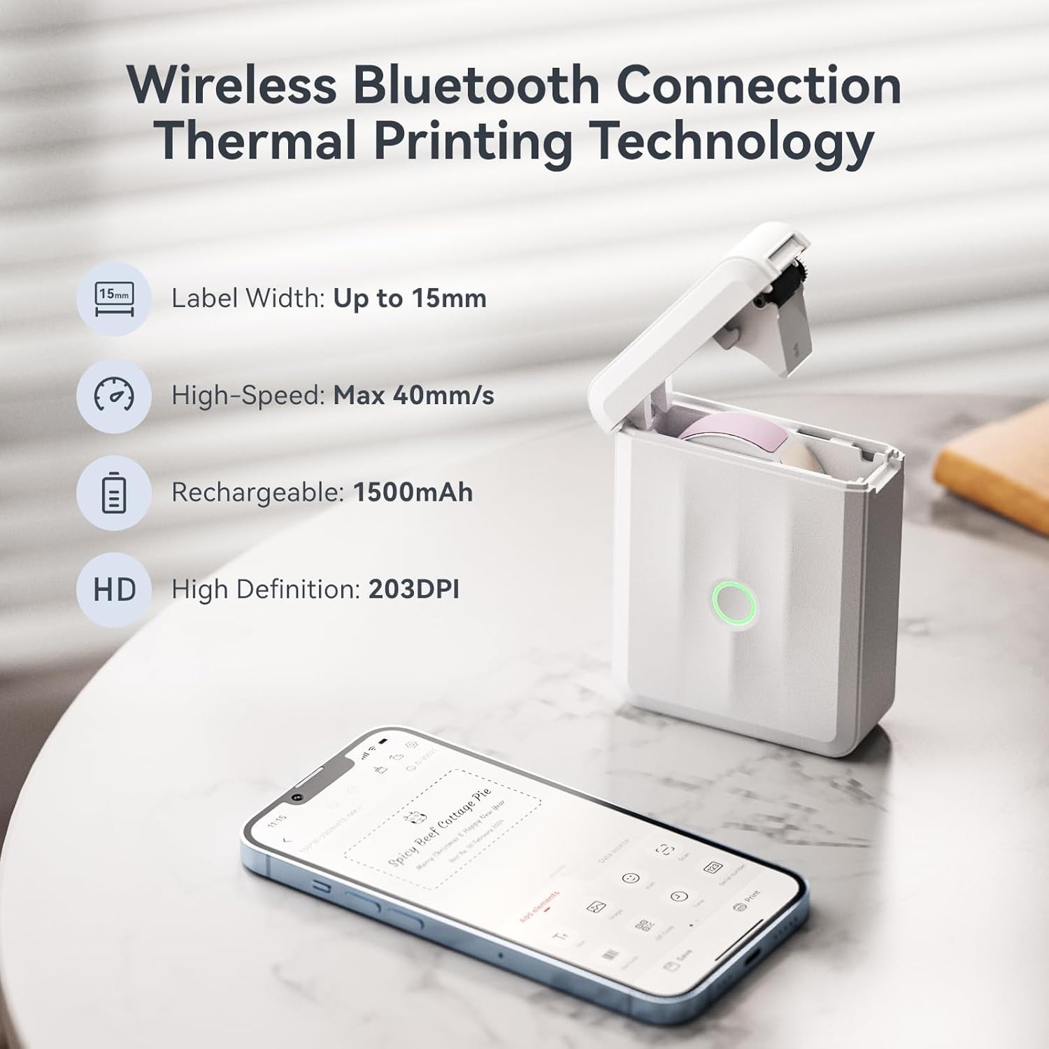 Label Machine with Tape NIIMBOT Label Maker D110 Mini Portable Bluetooth OpenBox