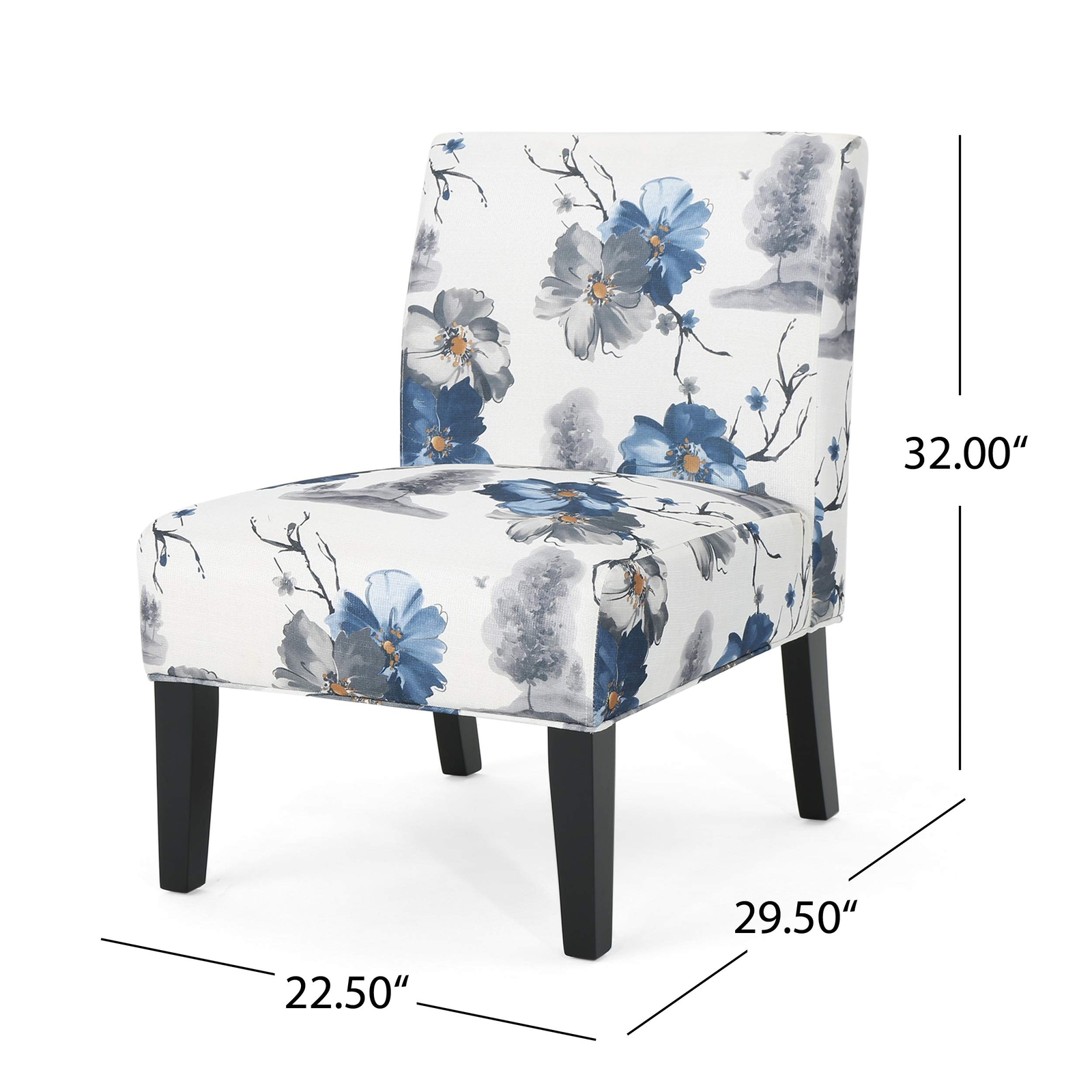 Christopher Knight Home Kendal Traditional Fabric Accent Chair Print Matte Black