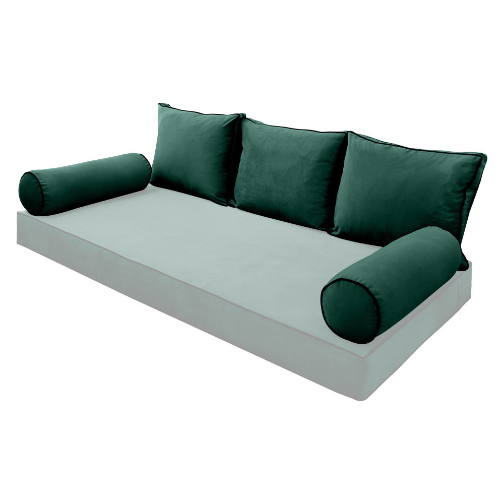 SLIPCOVER ONLY Contrast Twin Style V3 Velvet Indoor Daybed Bolster Cushion AD317