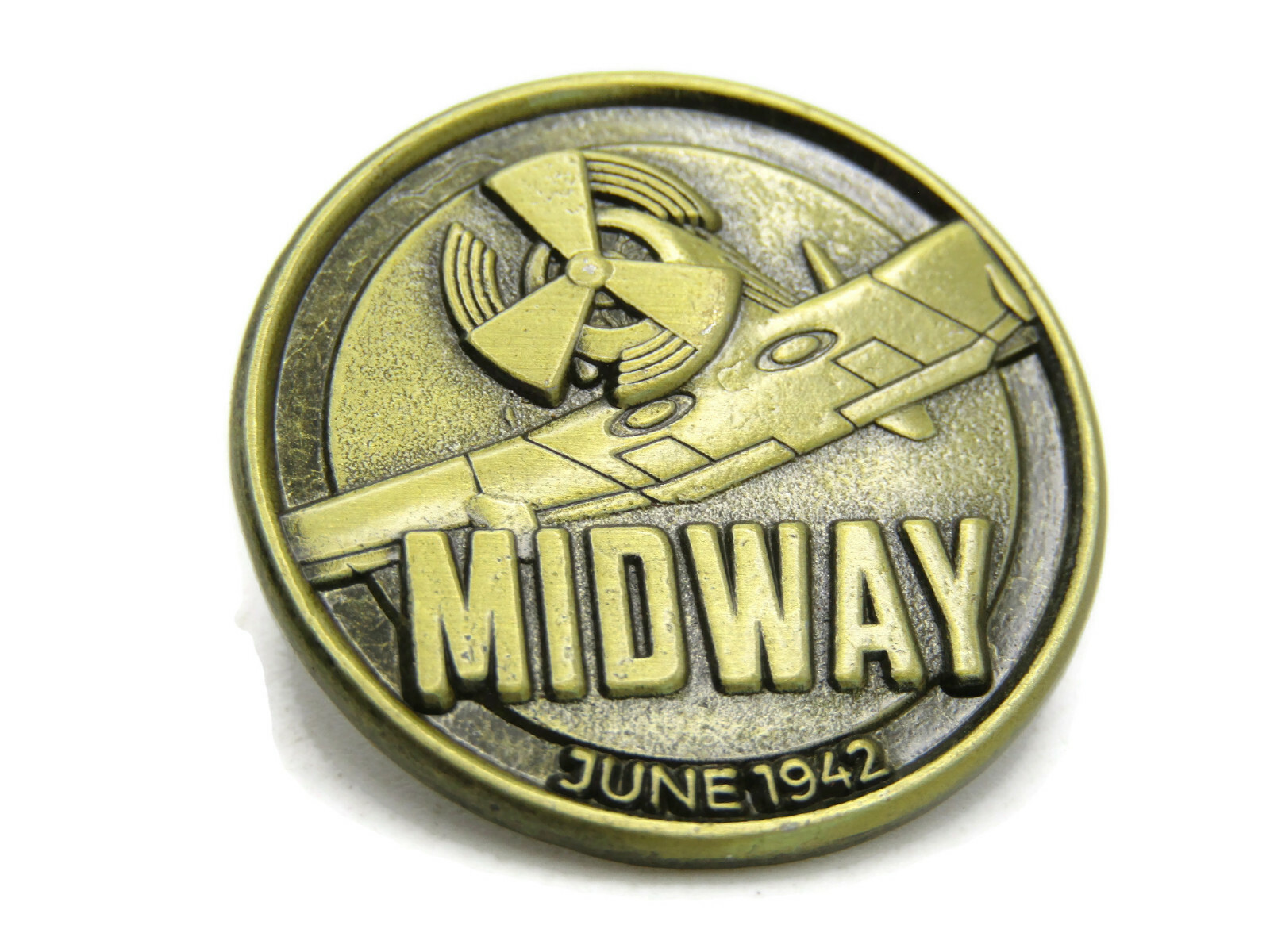 Battalion 1944 Video Game Midway Challenge Coin WWII Collectible Pin Gold Tone