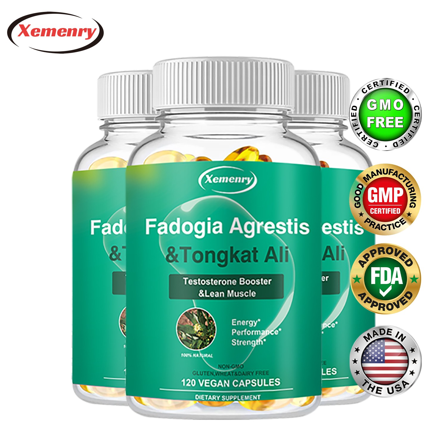 Fadogia Agrestis&Tongkat - Testosterone Booster,Energy & Endurance,Muscle Health