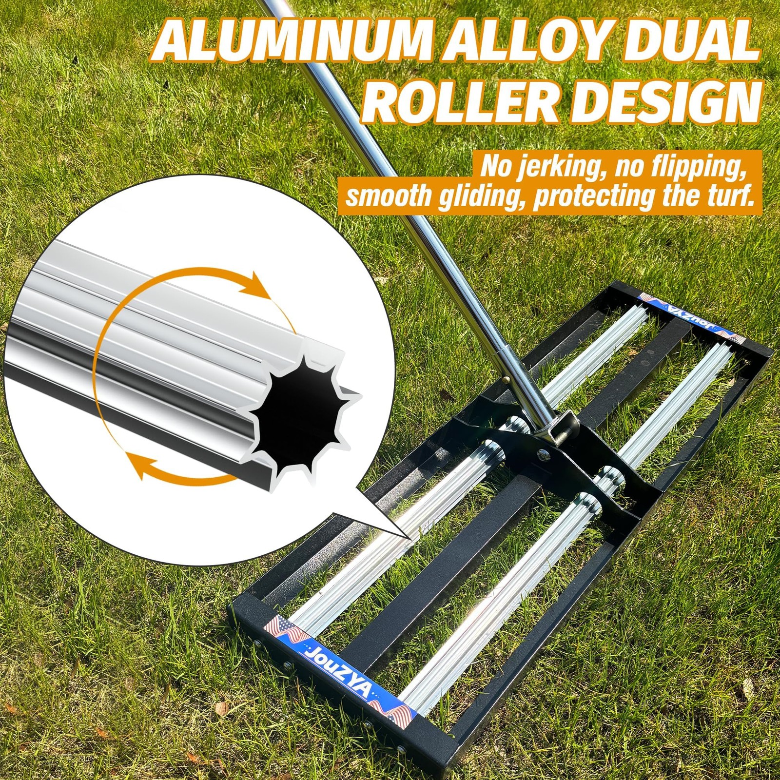 Updated Lawn Leveling Rake 30"x10", Lawn Leveler with Aluminum Rollers, Yard ...