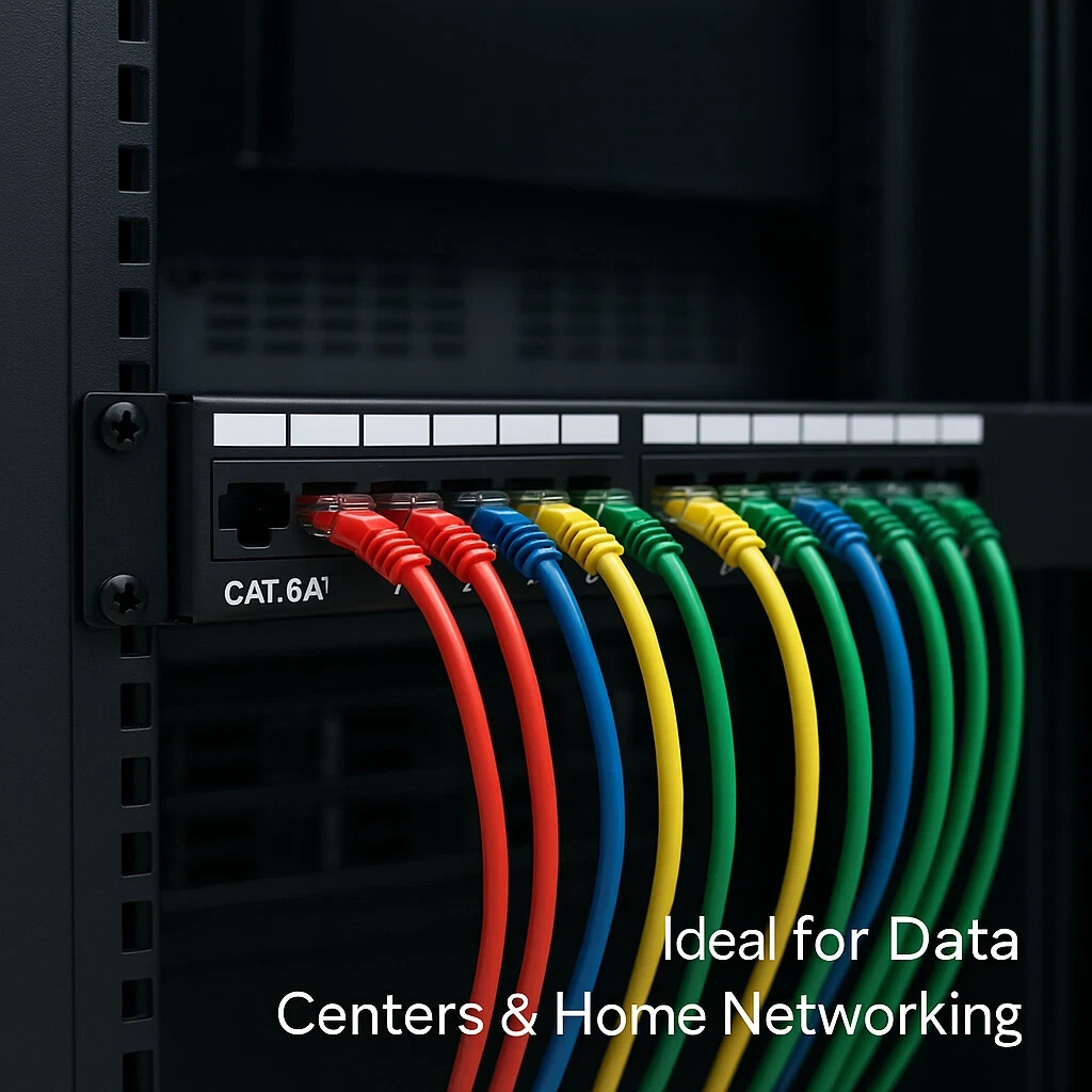 Network Patch Panel for Shielded Cat6A 12 24 Ports Port STP RJ45 Ethernet Rack