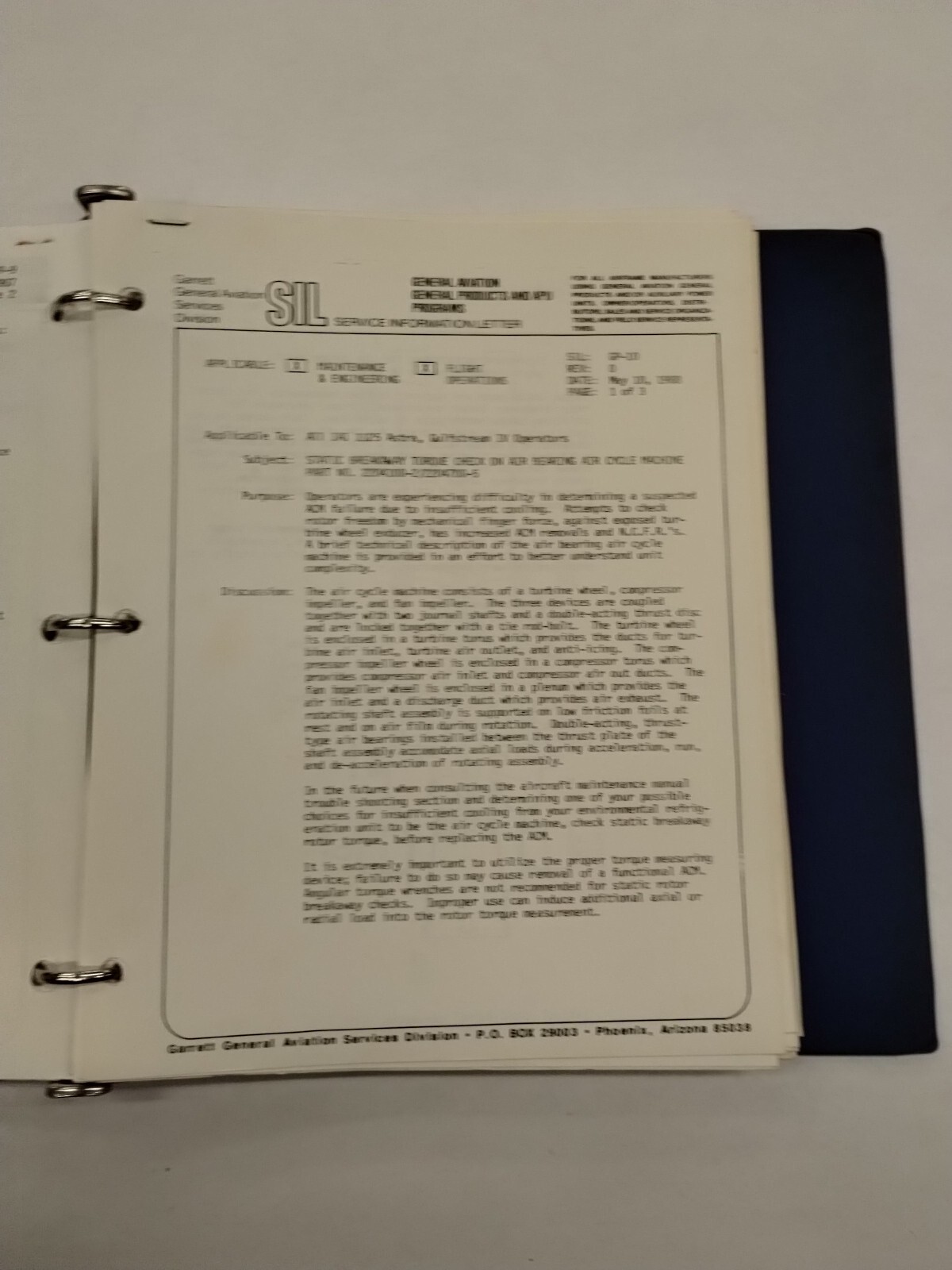 Garrett Service Information Letters 1987-90-Original
