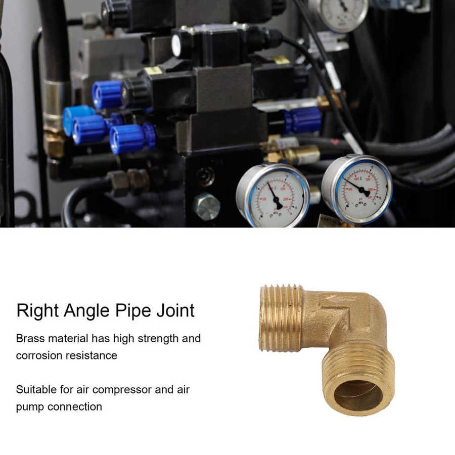 Air Compressor Fittings Brass 16.5mm Male Thread Check Valve Elbow Coupler