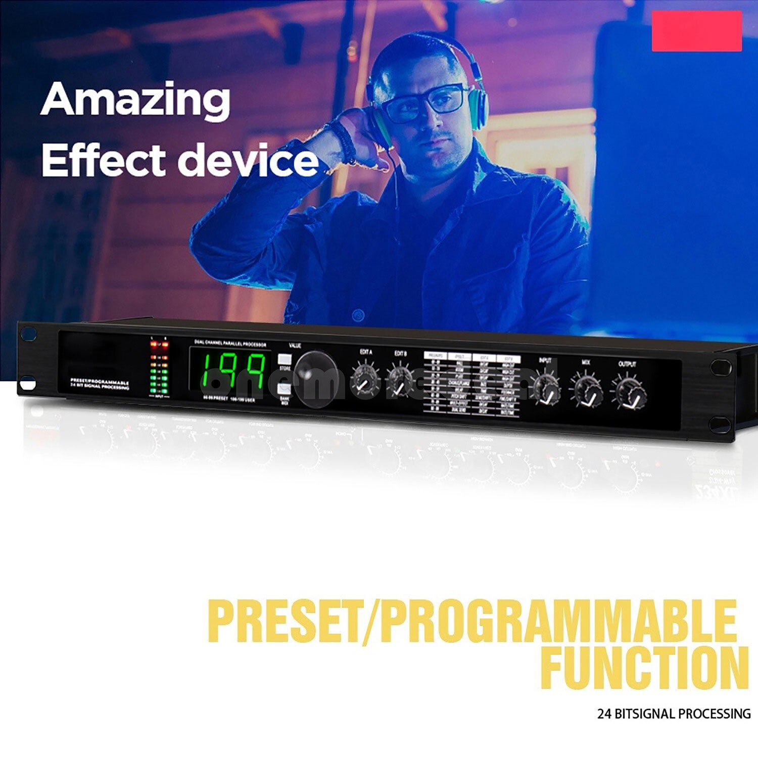 GAX-4II 24Bit Professional Digital Reverb DSP Processor Equalizer+200 Programs