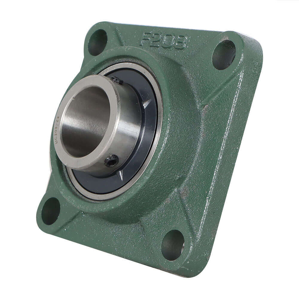 2 Pack UCF208-24 Solid Base Pillow Block Flange Bearing 1-1/2" Bore 4 Bolt