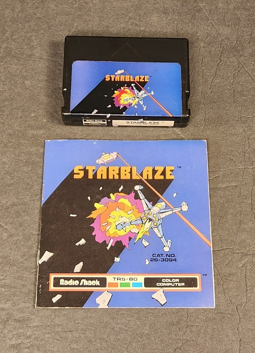 VINTAGE 1983 RADIO SHACK TRS-80 STARBLAZE VIDEO GAME CARTRIDGE W/ MANUAL TESTED