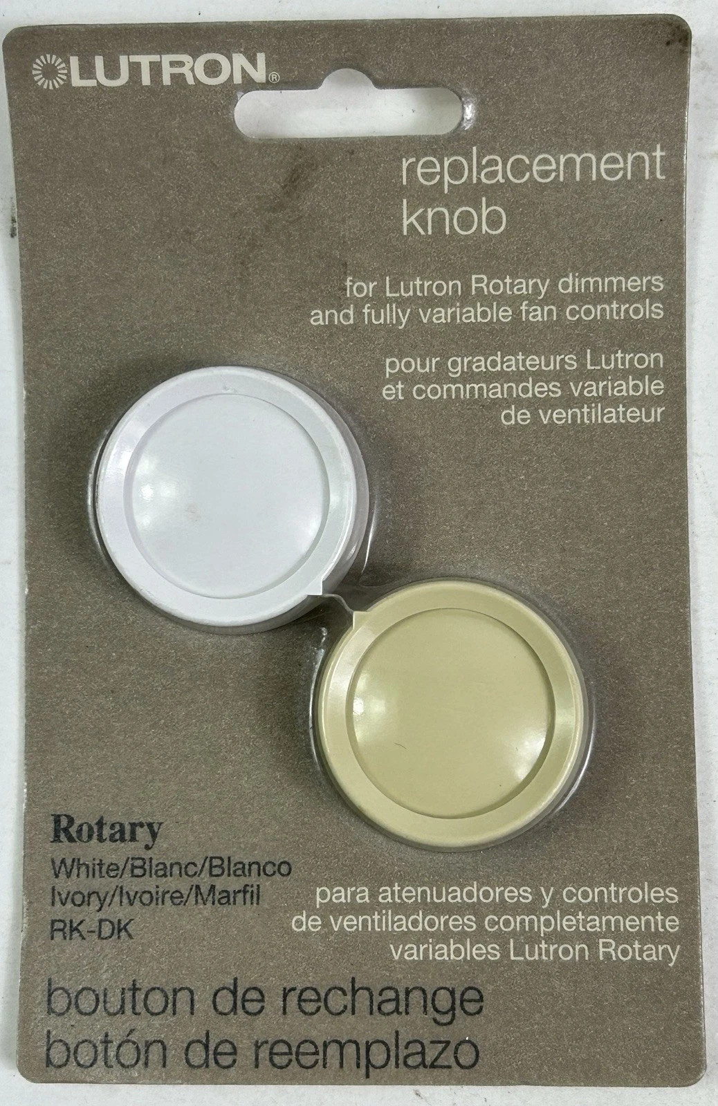 Lutron 1 Ivory, 1 White Round Rotary Dimmer Knob Replacement