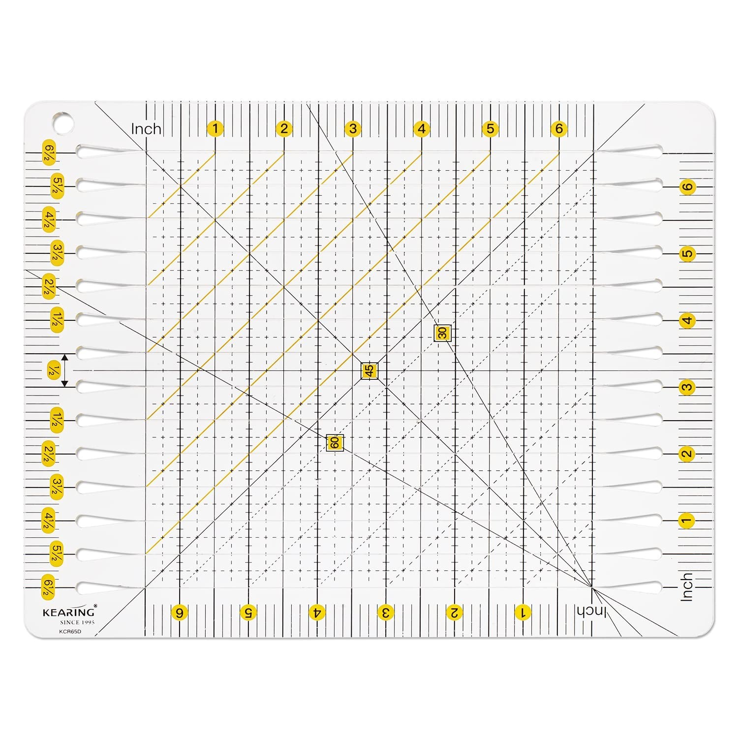 KEARING Patented Slotted Quilting Ruler, Non-Slip Cutting Quilting Acrylic Ru...