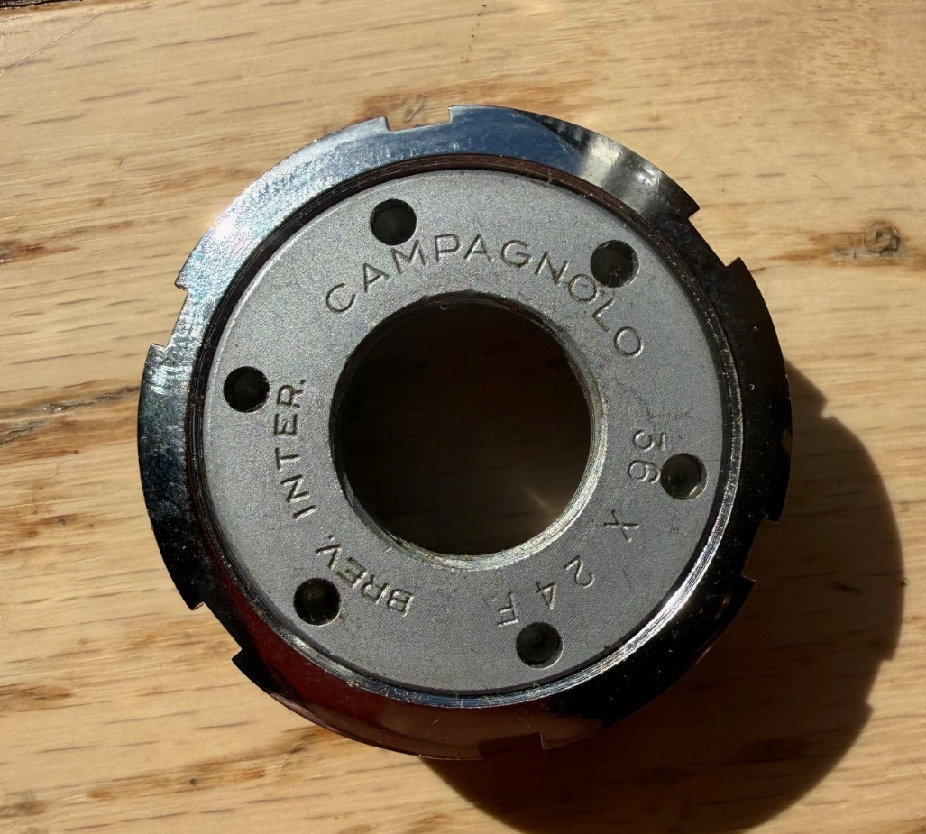 NOS Campagnolo Italian 36x24 Adj. Bottom Bracket Cup w/ lockring FREE SHIPPING!