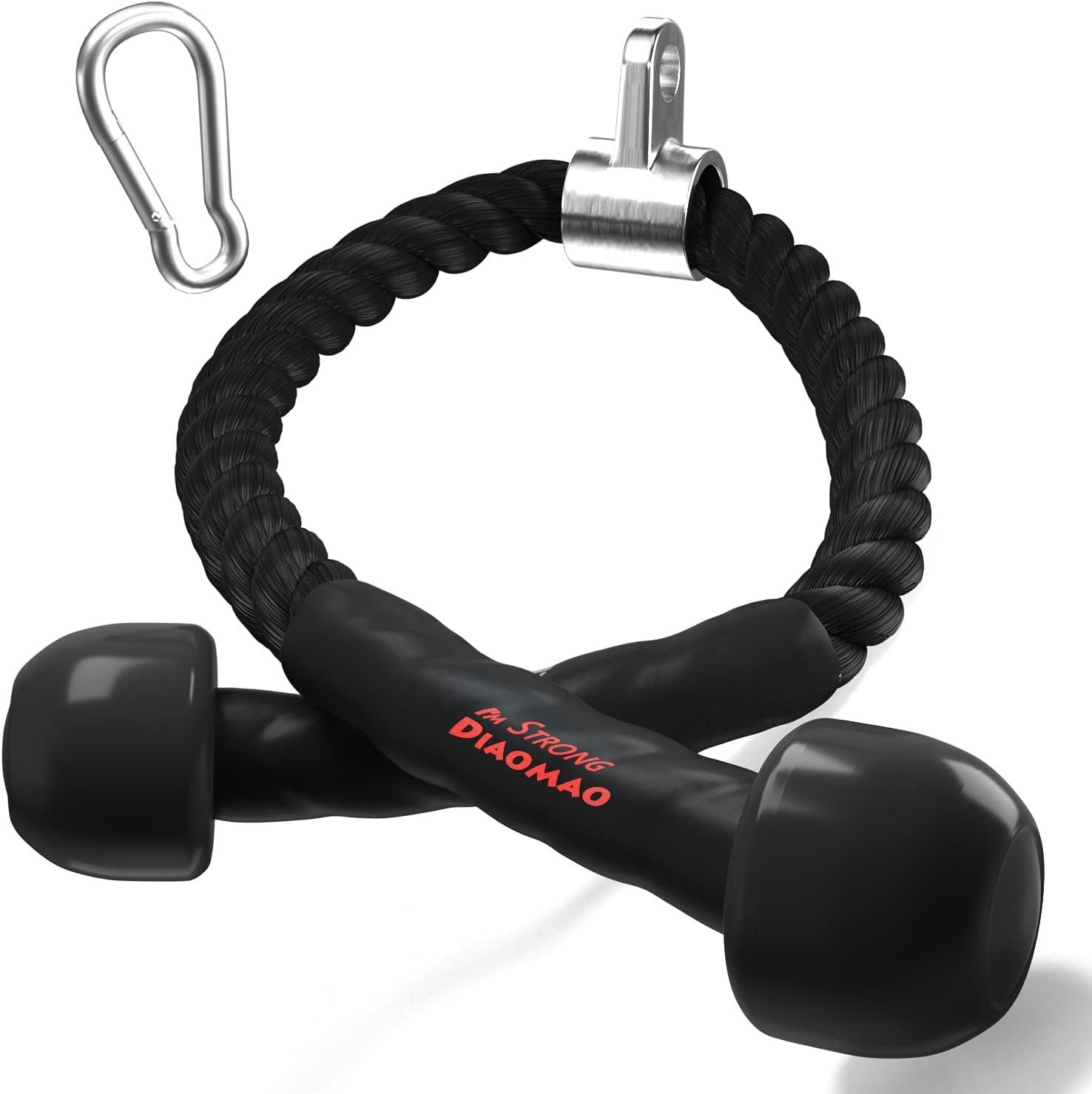 with Upgraded Rubber Handles,35 Inch Tricep Pull Down Rope for Cable Machine,...