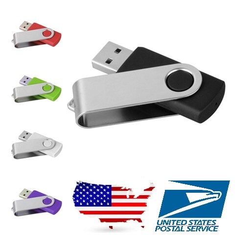 USA - 10 Pack USB Flash Drive Swivel Memory Stick U Disk (8MB-32GB) - Mix Color