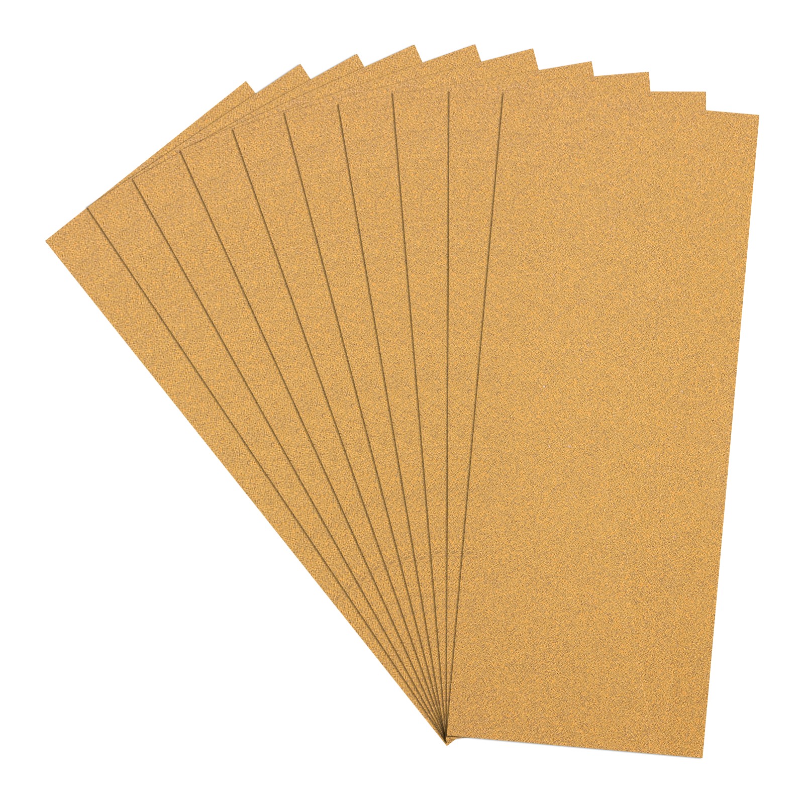 10 Pcs 100 Grit Dry Sandpapers, 3.6 x 9 Inch Sand Papers, Gold
