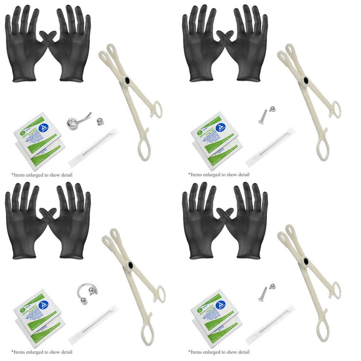 Internal Threaded Piercing Kit 316L Steel Jewelry Belly, Eyebrow, Labret or Lip