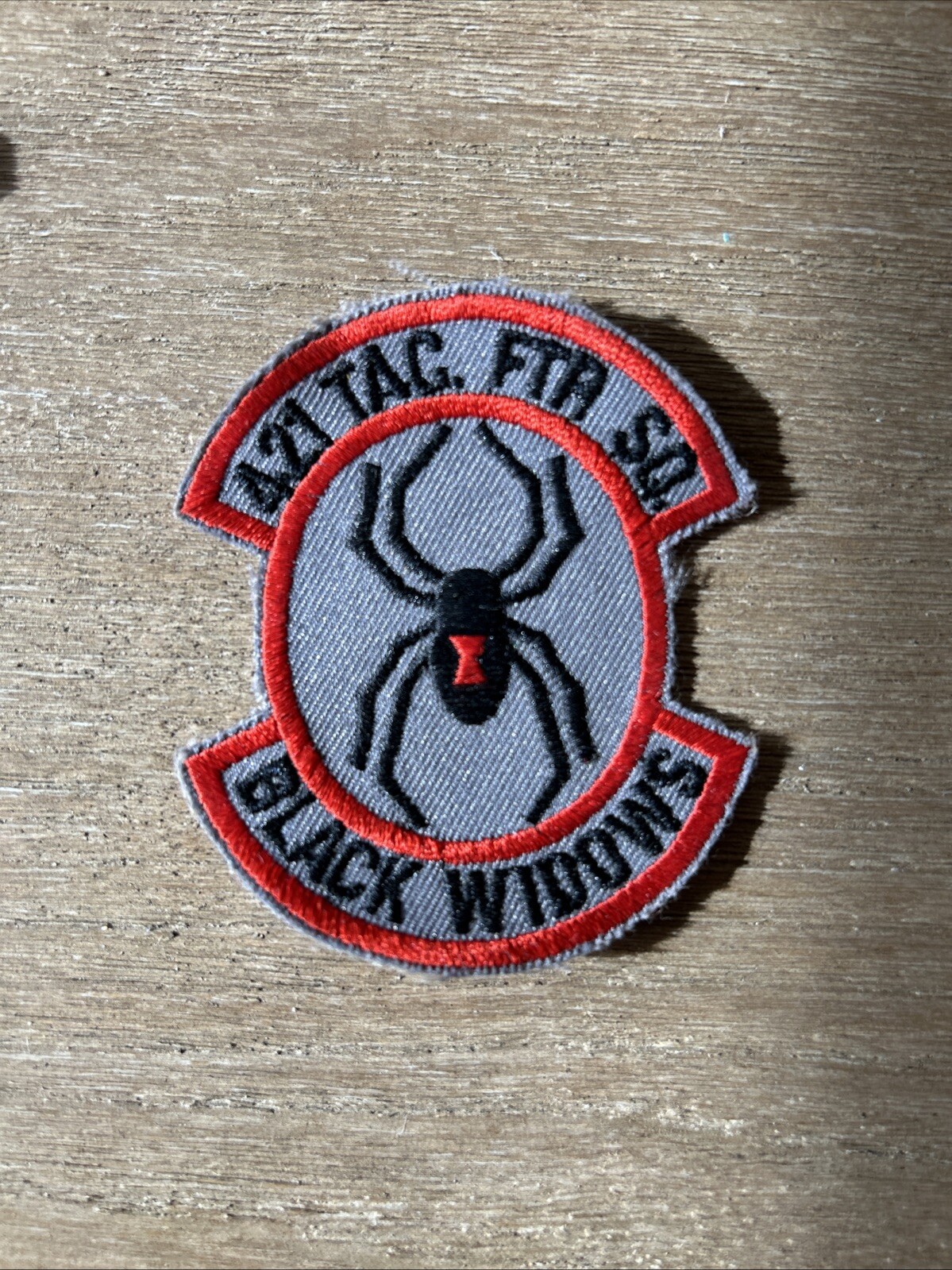 Vintage US USAF AIR FORCE Military 421 TAC FTR SQ Black Widows Patch