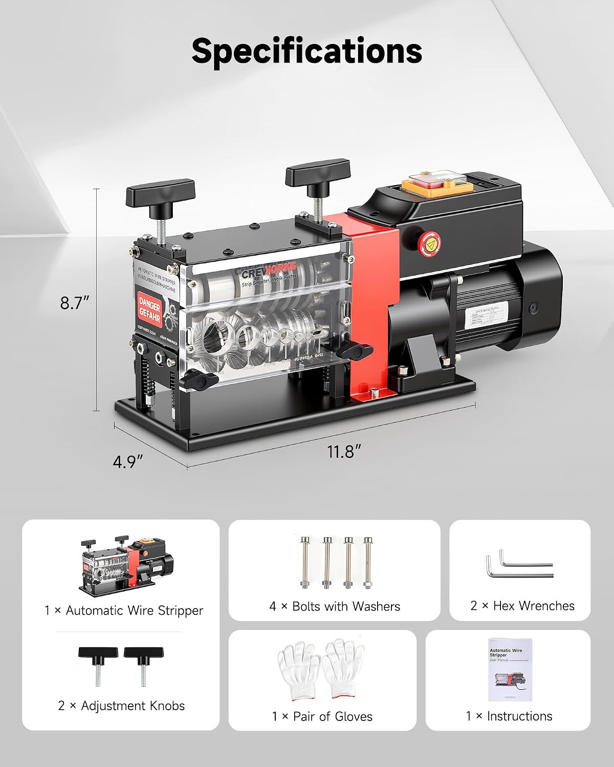 Electric Wire Stripper Machine, 7 Channel 7 Blade Wire Stripping Machine for 0.0