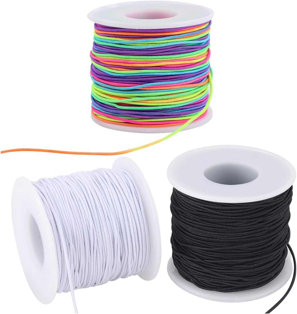 Stretchy String for Bracelets,3 Rolls 0.8 mm 495 Feet Sturdy Elastic String Cord