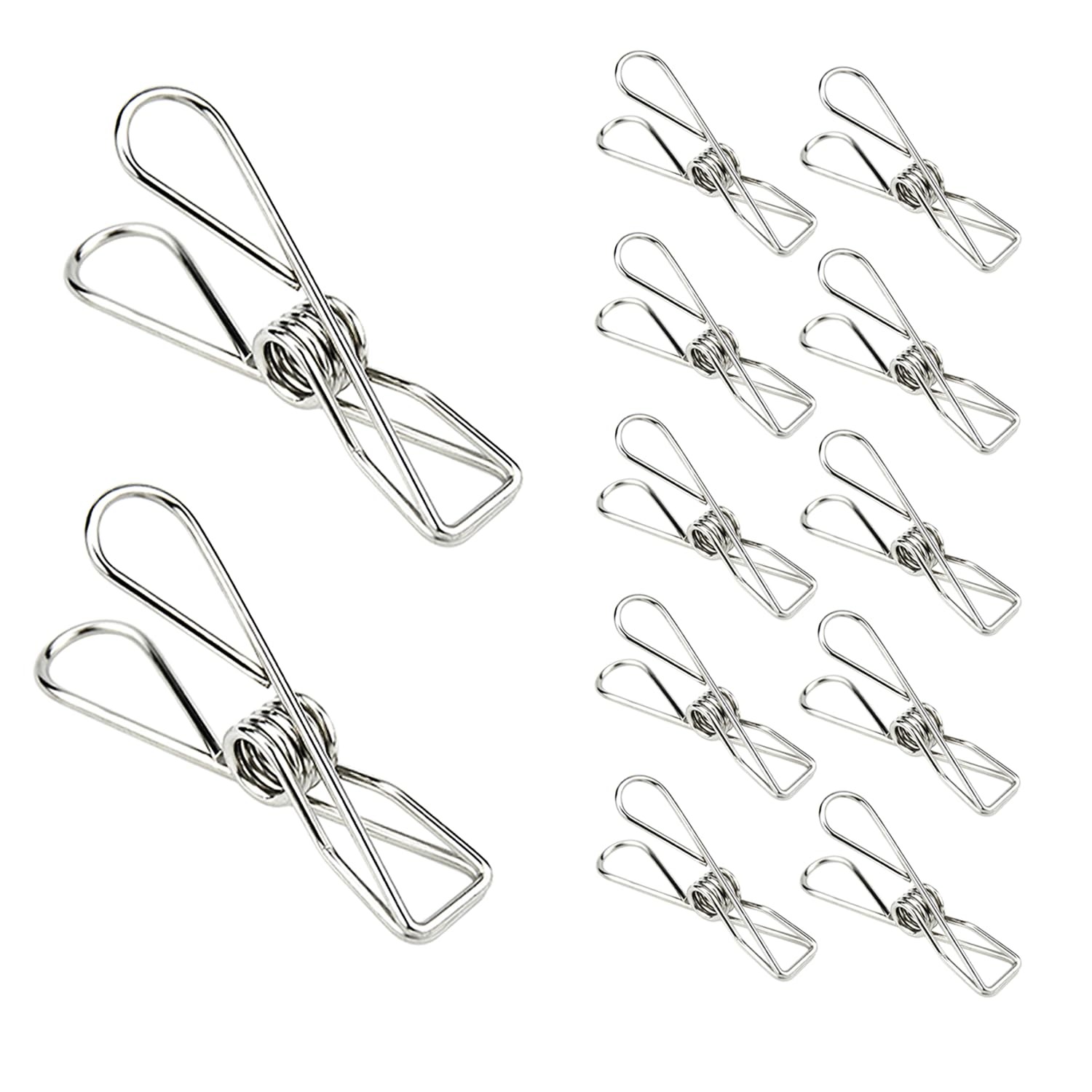 BONYCUST Laundry Clothes Pins Clips 50 Pack, Stainless Steel Heavy Duty Laund...