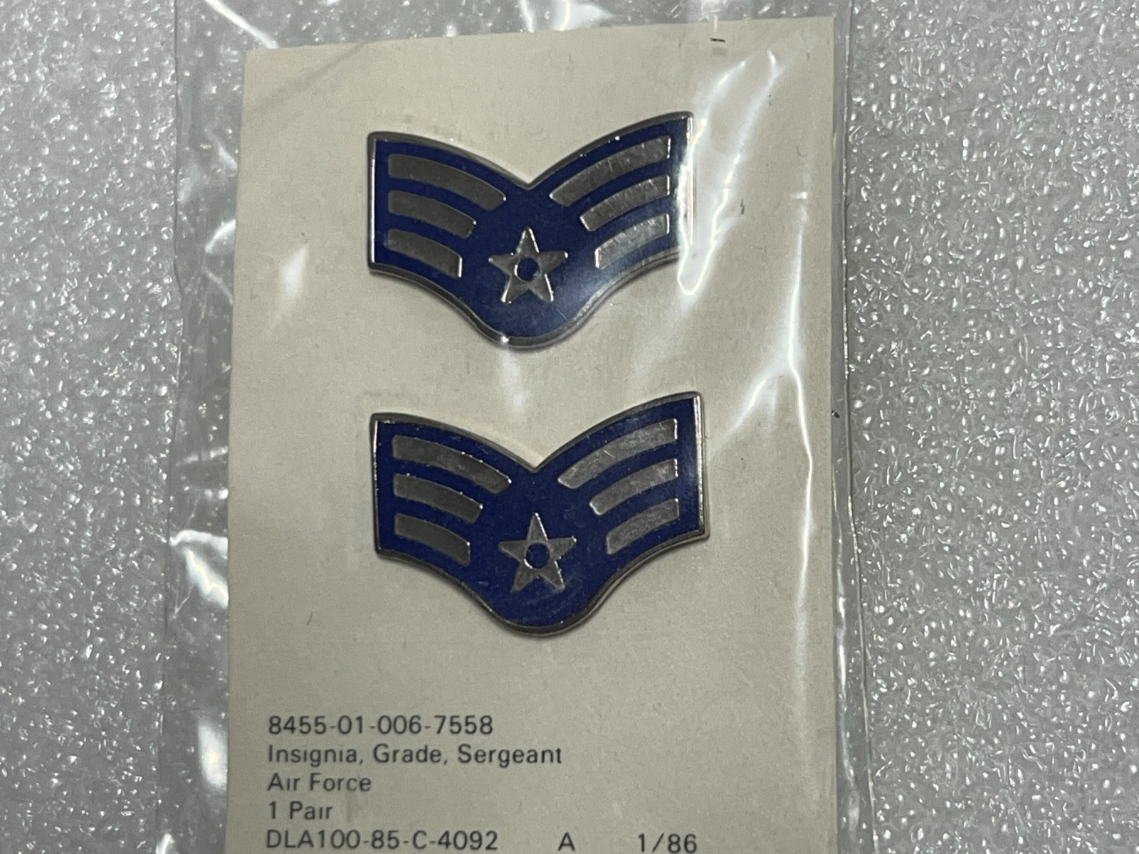 USAF  SERGEANT  PAIR AIR FORCE ISSUE REGULATION RANK PINS